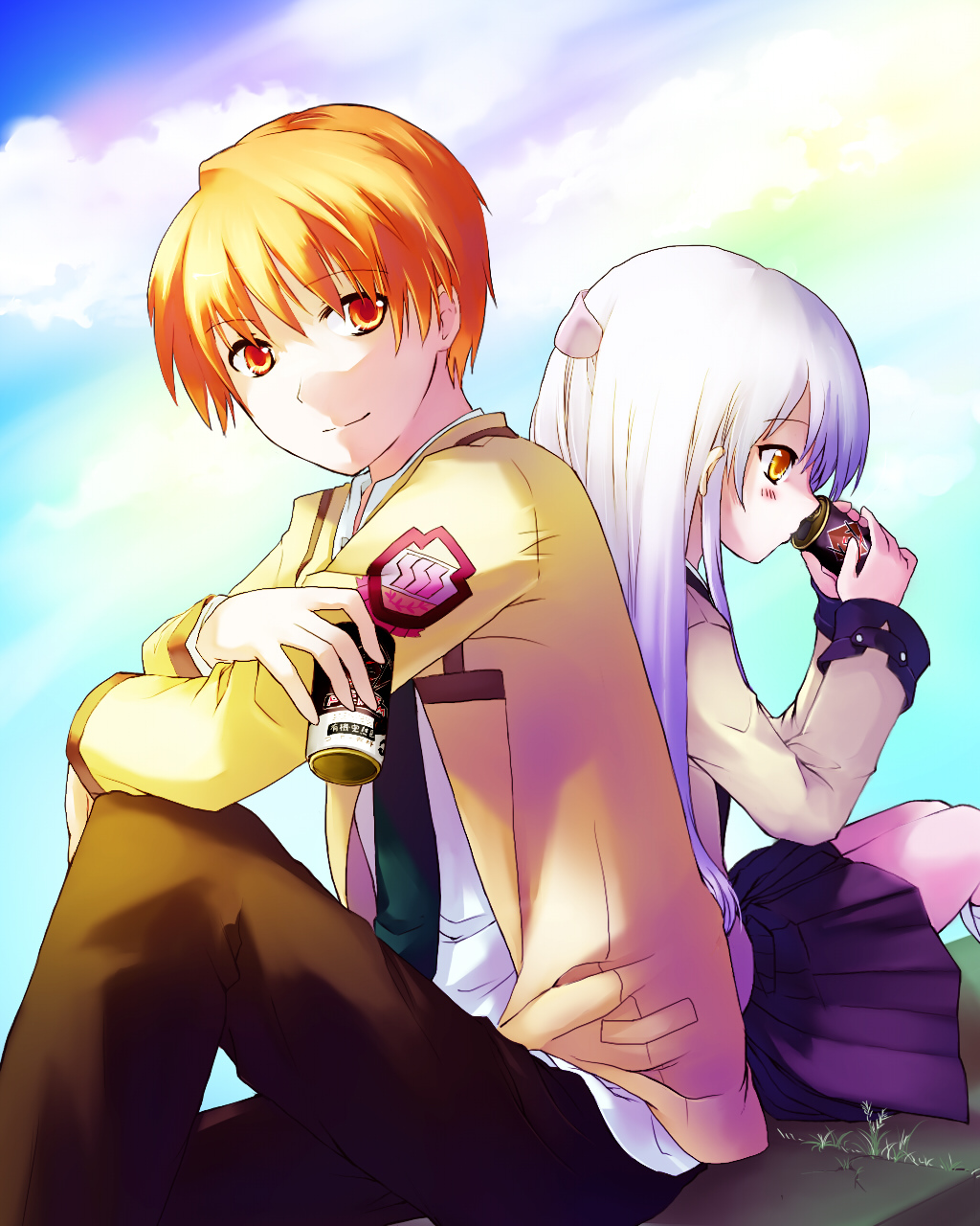 angel_beats! myaaco otonashi_yuzuru seifuku tachibana_kanade