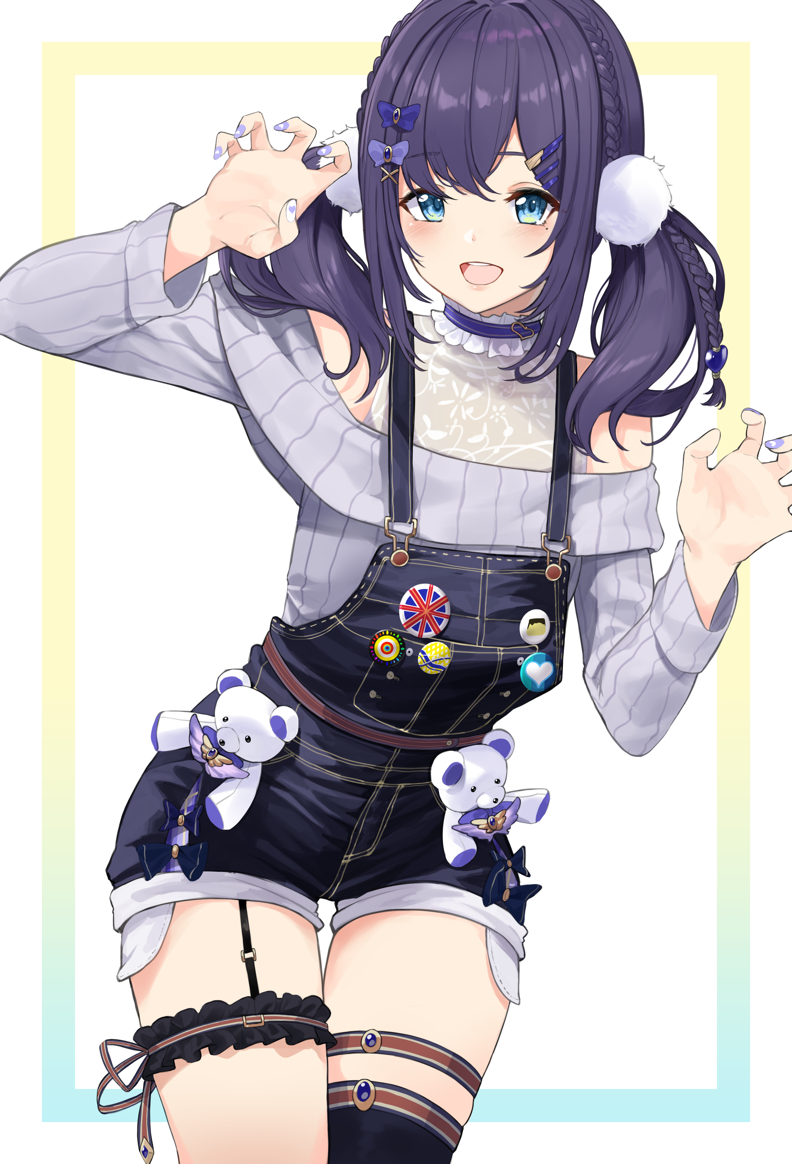 aiba_uiha artist_revision garter nijisanji star741 sweater thighhighs