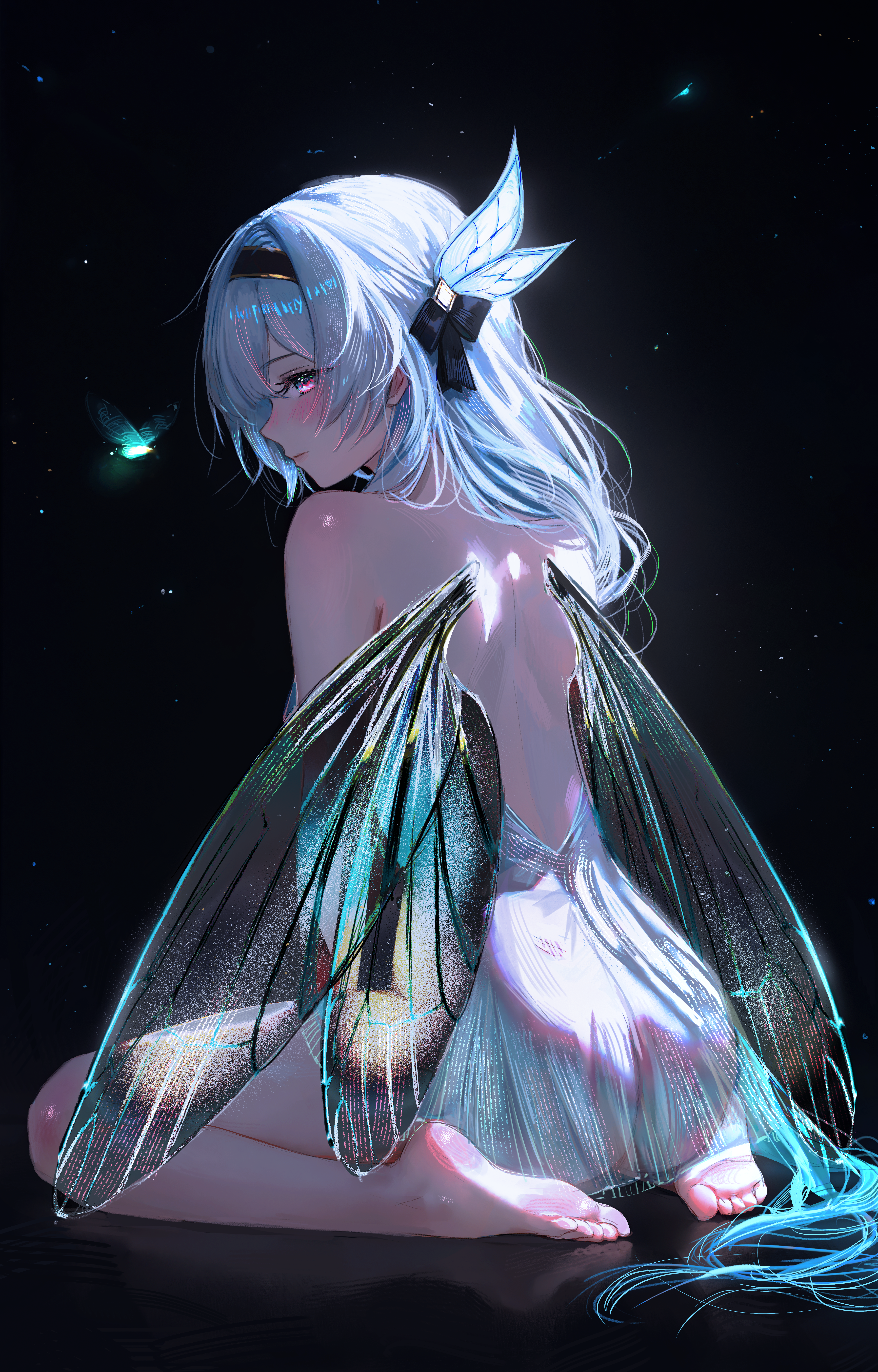 ass dress firefly honkai:_star_rail nixeu no_bra nopan see_through wings