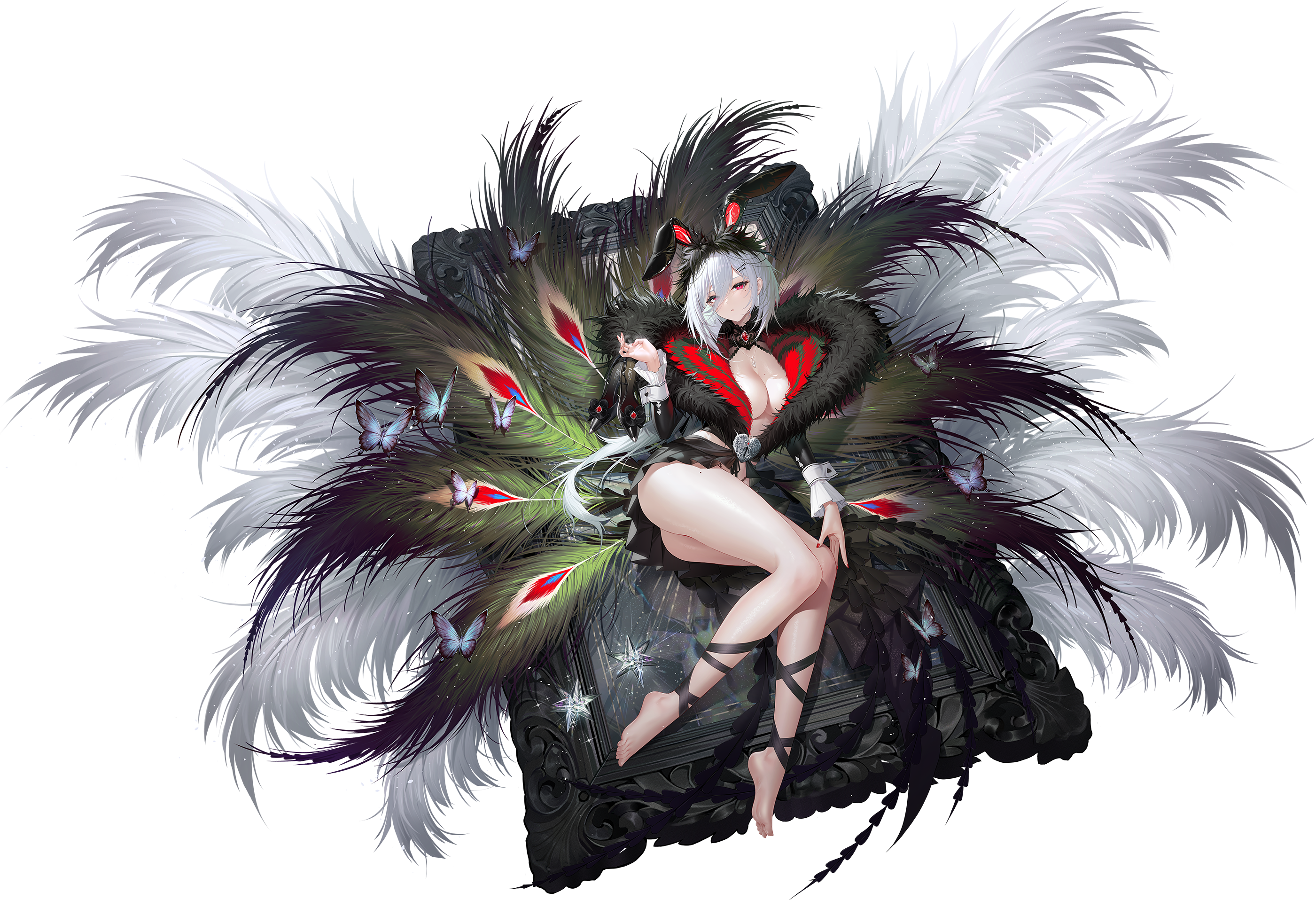 animal_ears bunny_ears cross_core heels no_bra tagme transparent_png