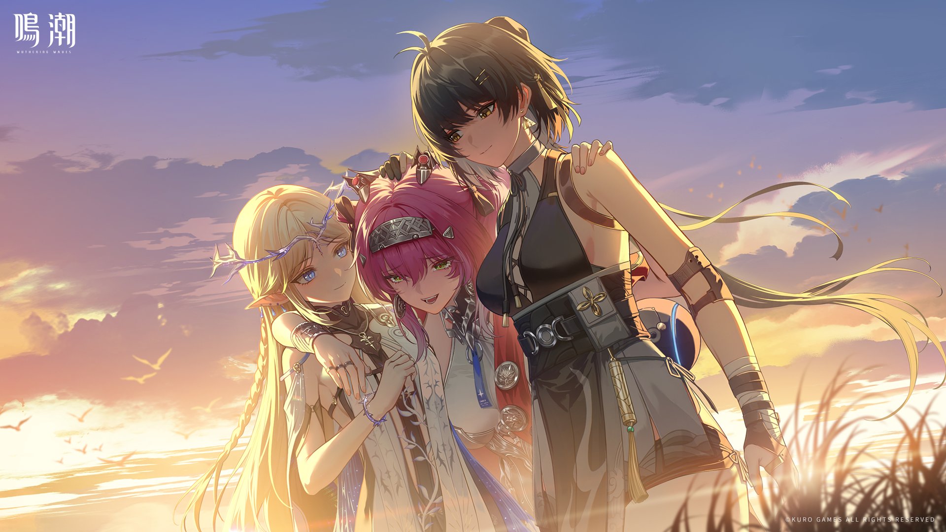 asian_clothes bandages cartethyia female_rover lupa_silva no_bra pointy_ears tagme tattoo wallpaper wuthering_waves