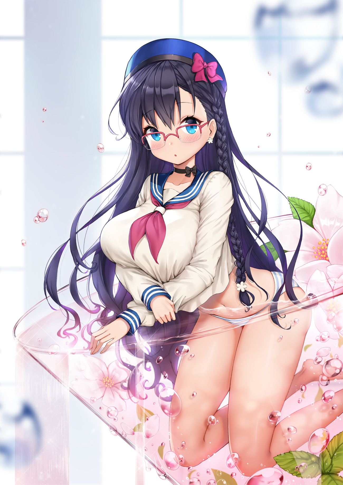 ango megane pantsu seifuku shimapan wet