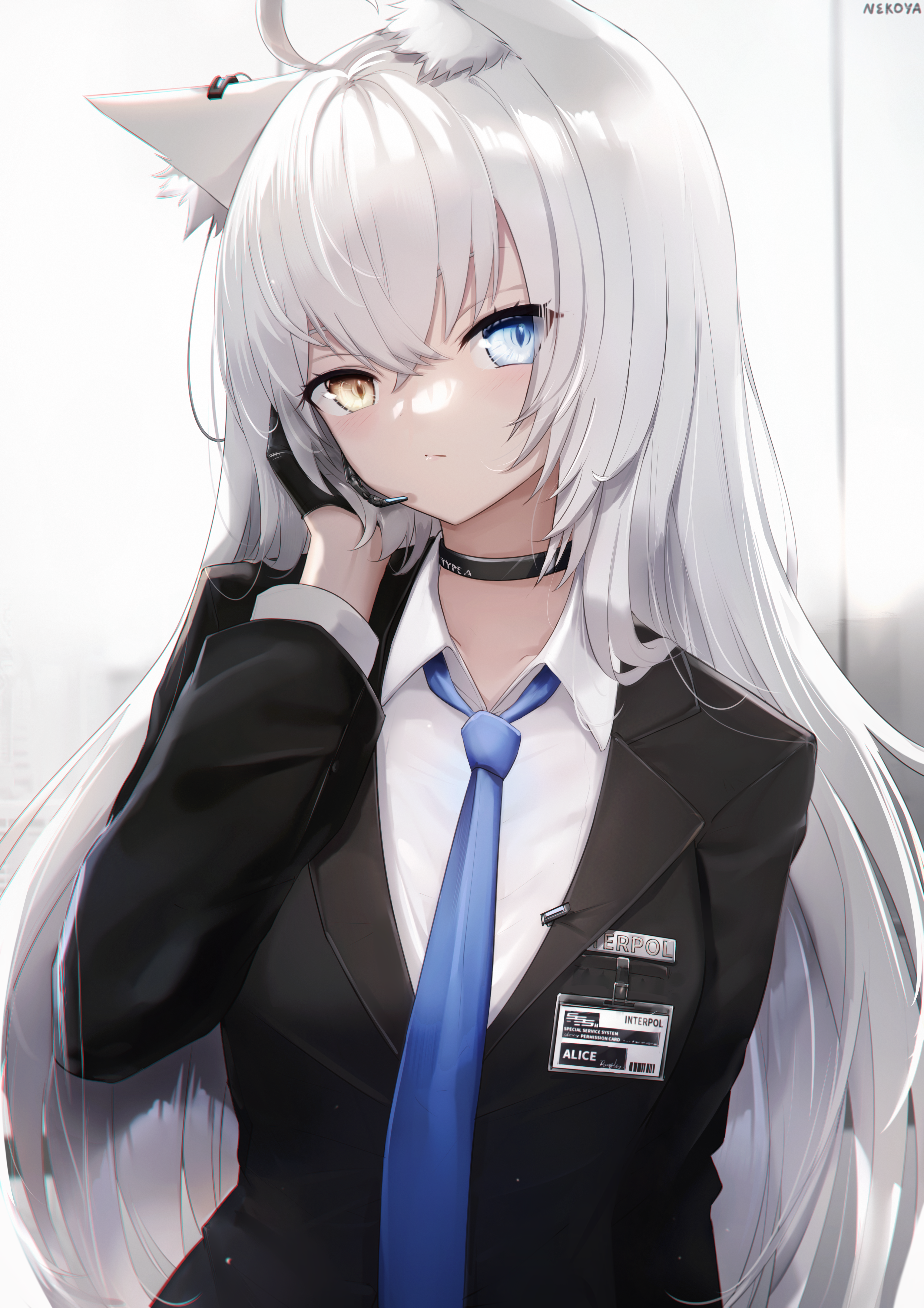 animal_ears business_suit heterochromia nekomimi nekoya_(liu)