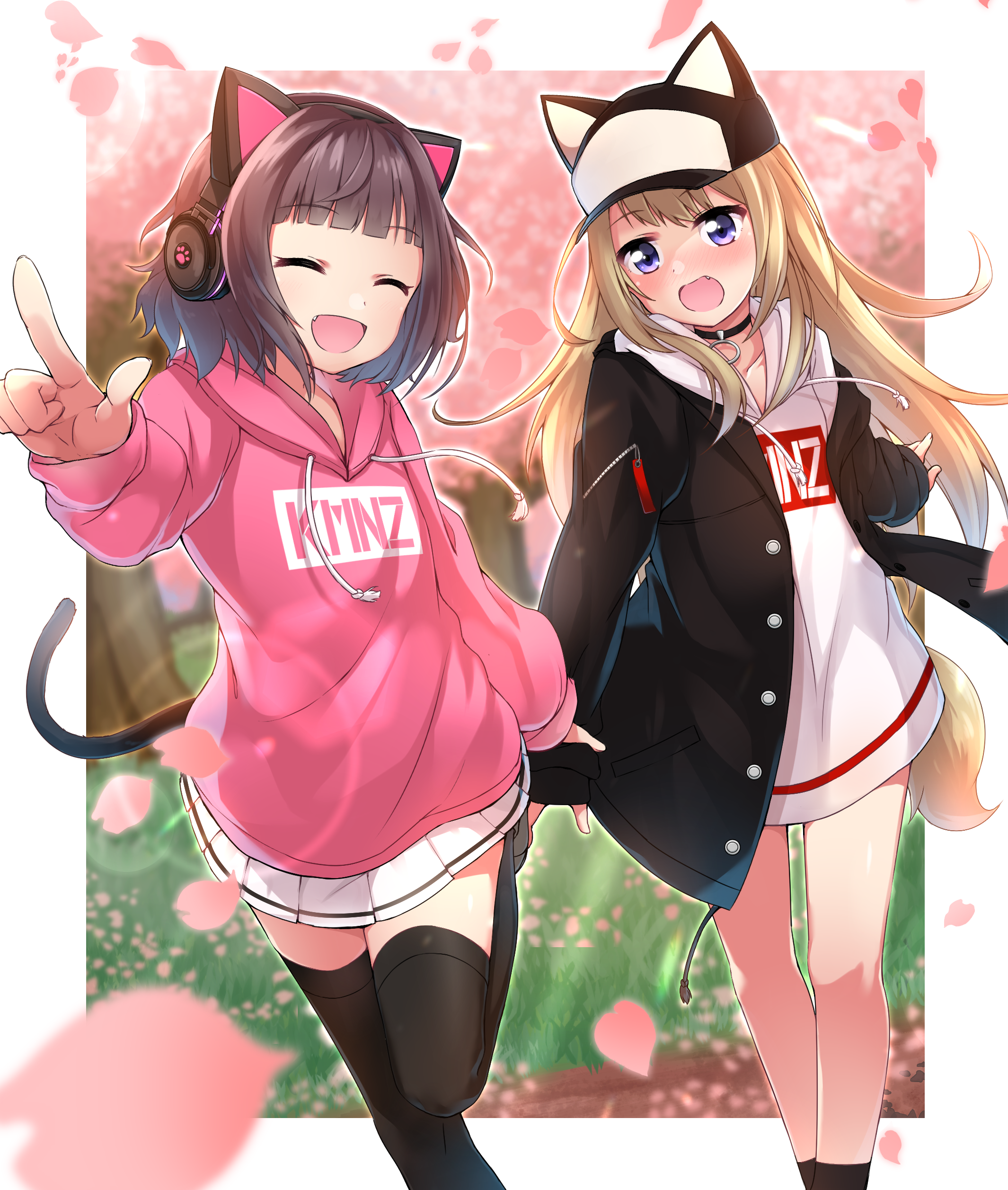 animal_ears headphones kmnz mc_lita mc_liz minowa_sukyaru nekomimi tail thighhighs