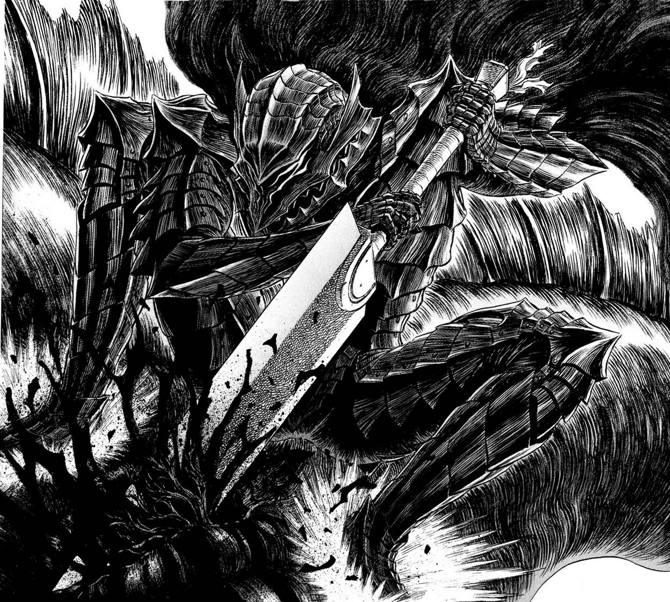berserk armor male monochrome monster sword | #75764 | yande.re