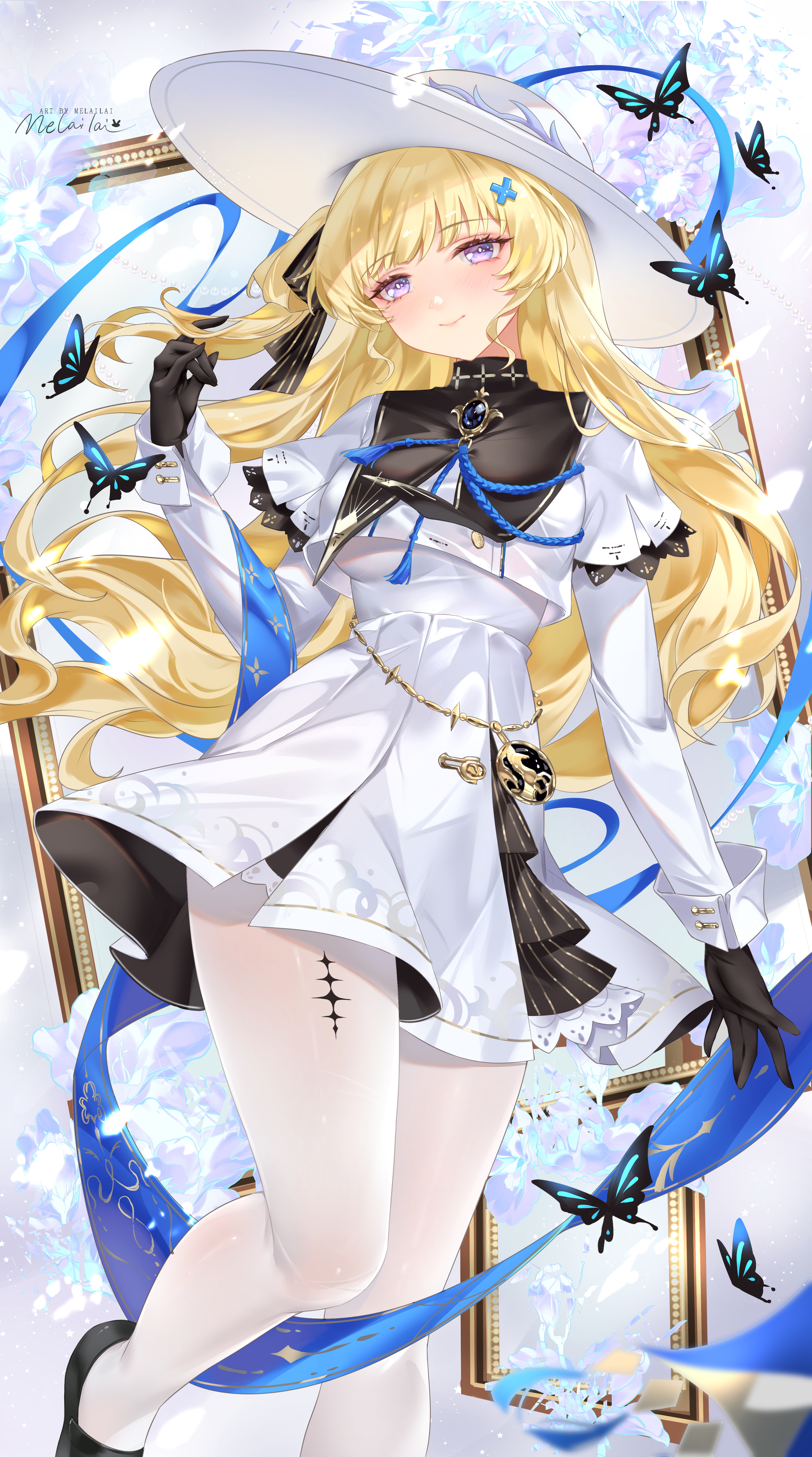 melailai pantyhose phoebe see_through skirt_lift tattoo wuthering_waves