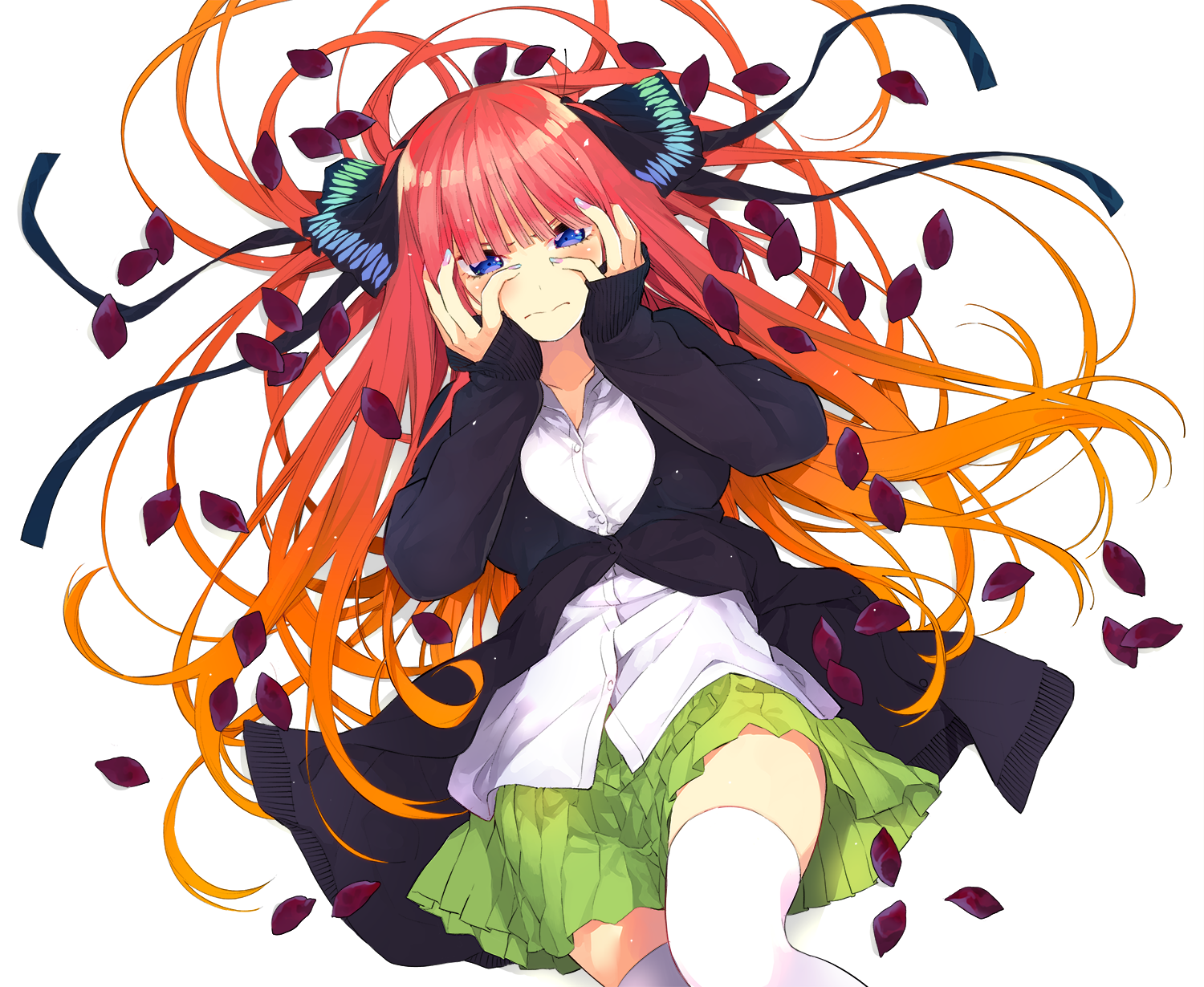 5-toubun no hanayome nakano nino seifuku sweater tagme thighhighs