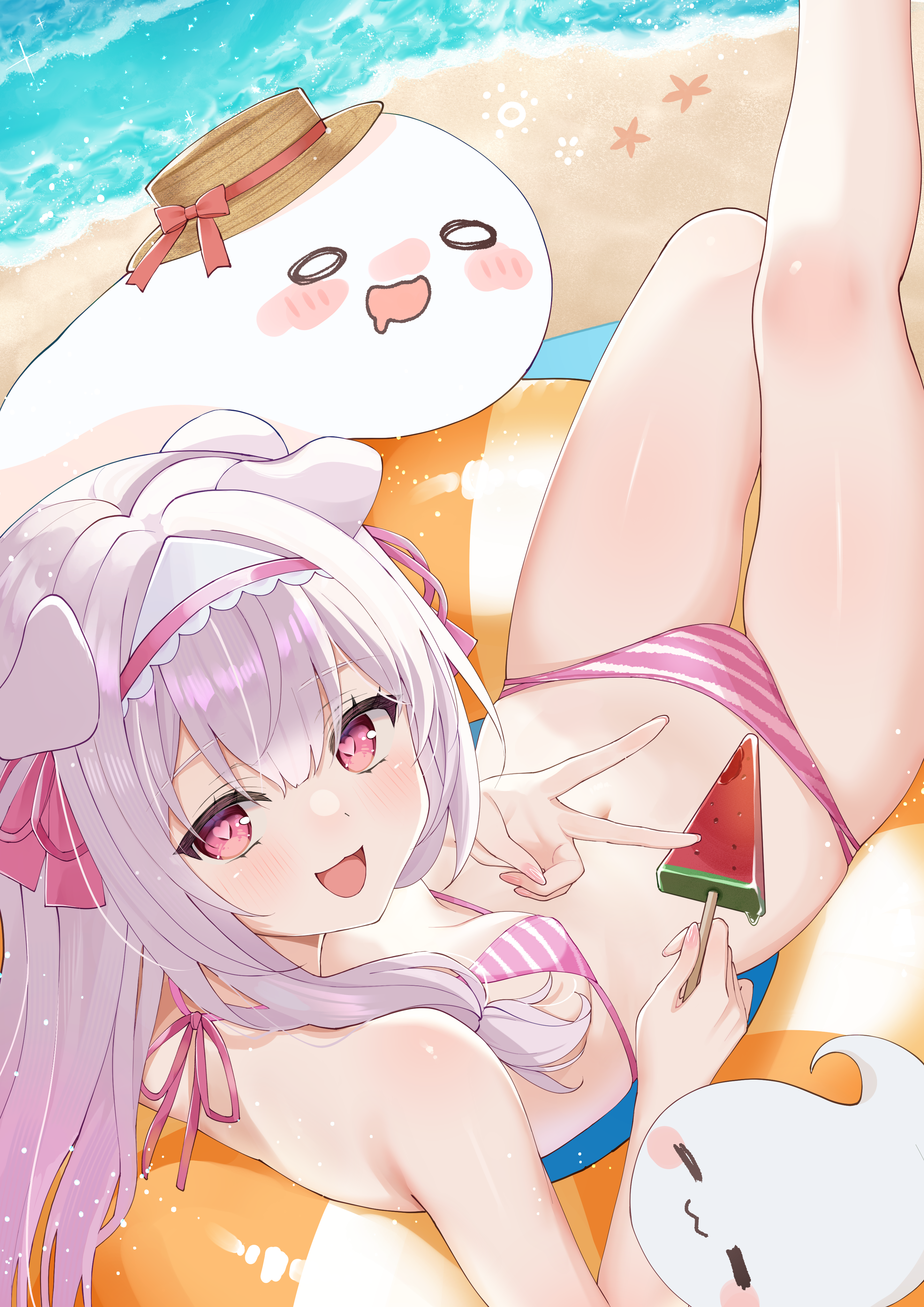 animal_ears bikini nigi_(ngmnoym) swimsuits