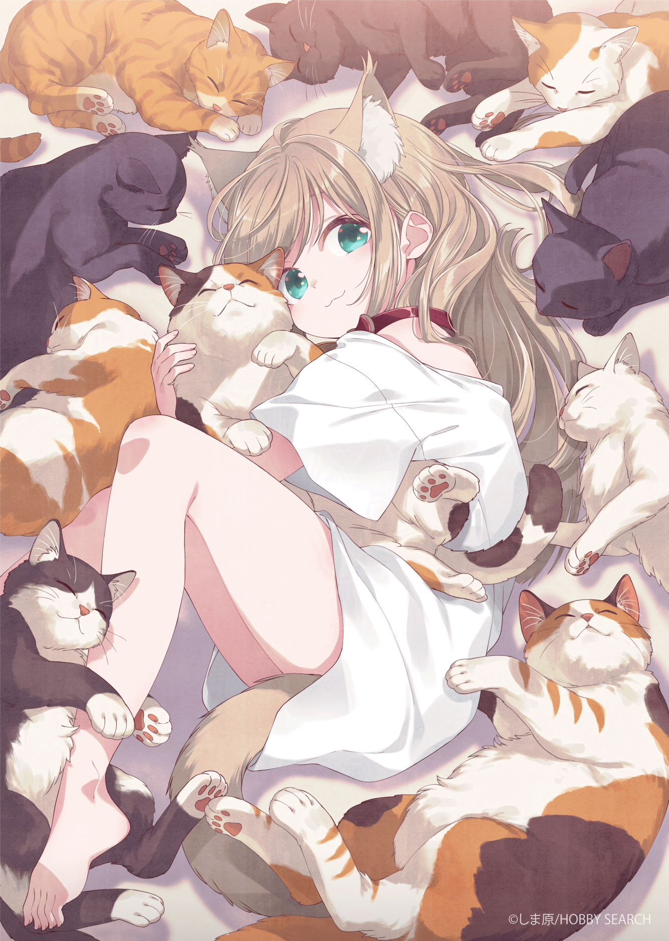40hara animal_ears kinako_(40hara) neko nekomimi tail
