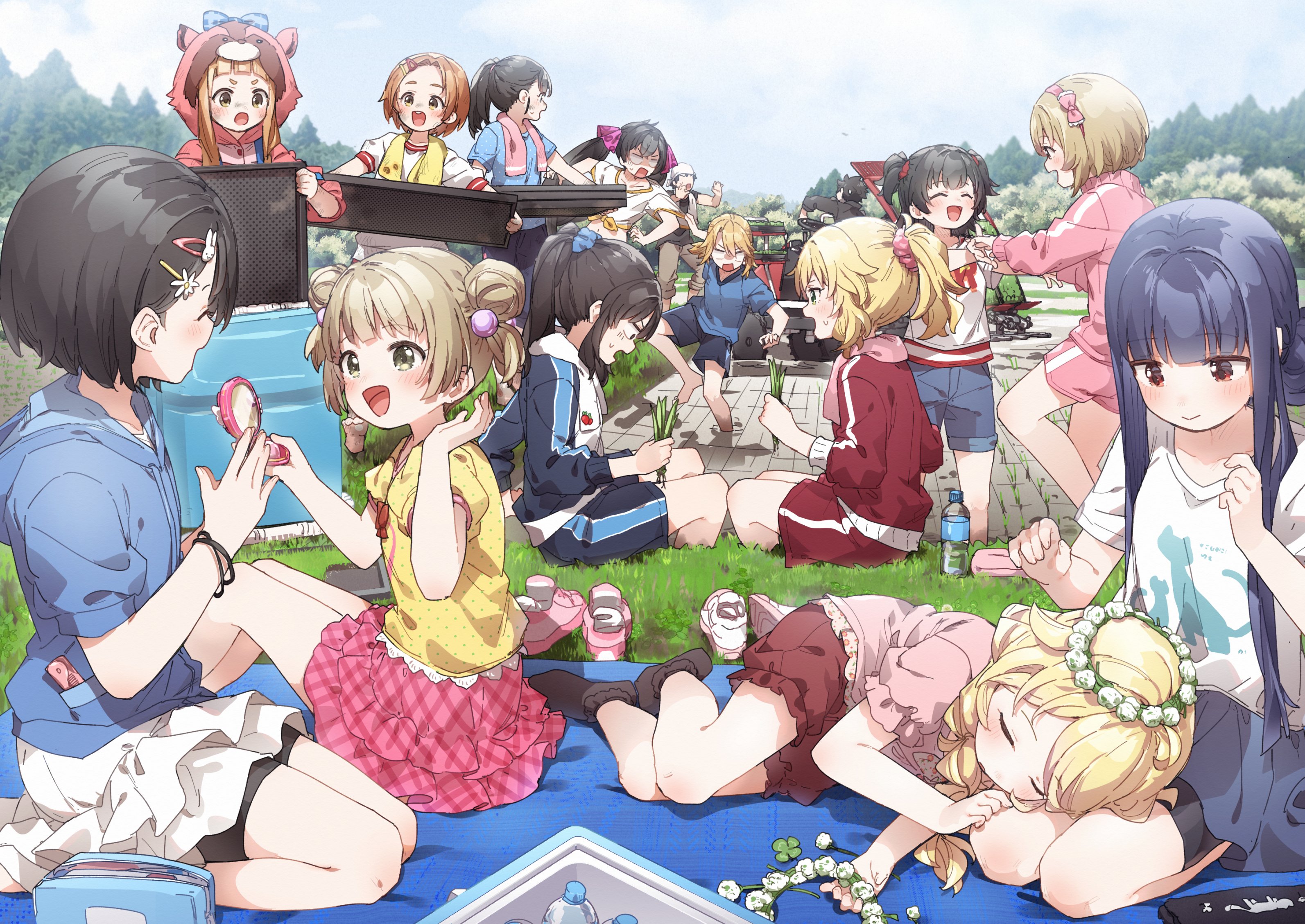 akagi_miria animal_ears bike_shorts fukuyama_mai gym_uniform ichihara_nina koga_koharu kusaka_shi matoba_risa producer ryuuzaki_kaoru sajou_yukimi sakurai_momoka_(idolm@ster) sasaki_chie skirt_lift tachibana_arisu the_idolm@ster the_idolm@ster_cinderella_girls the_idolm@ster_cinderella_girls_u149 yokoyama_chika yusa_kozue yuuki_haru