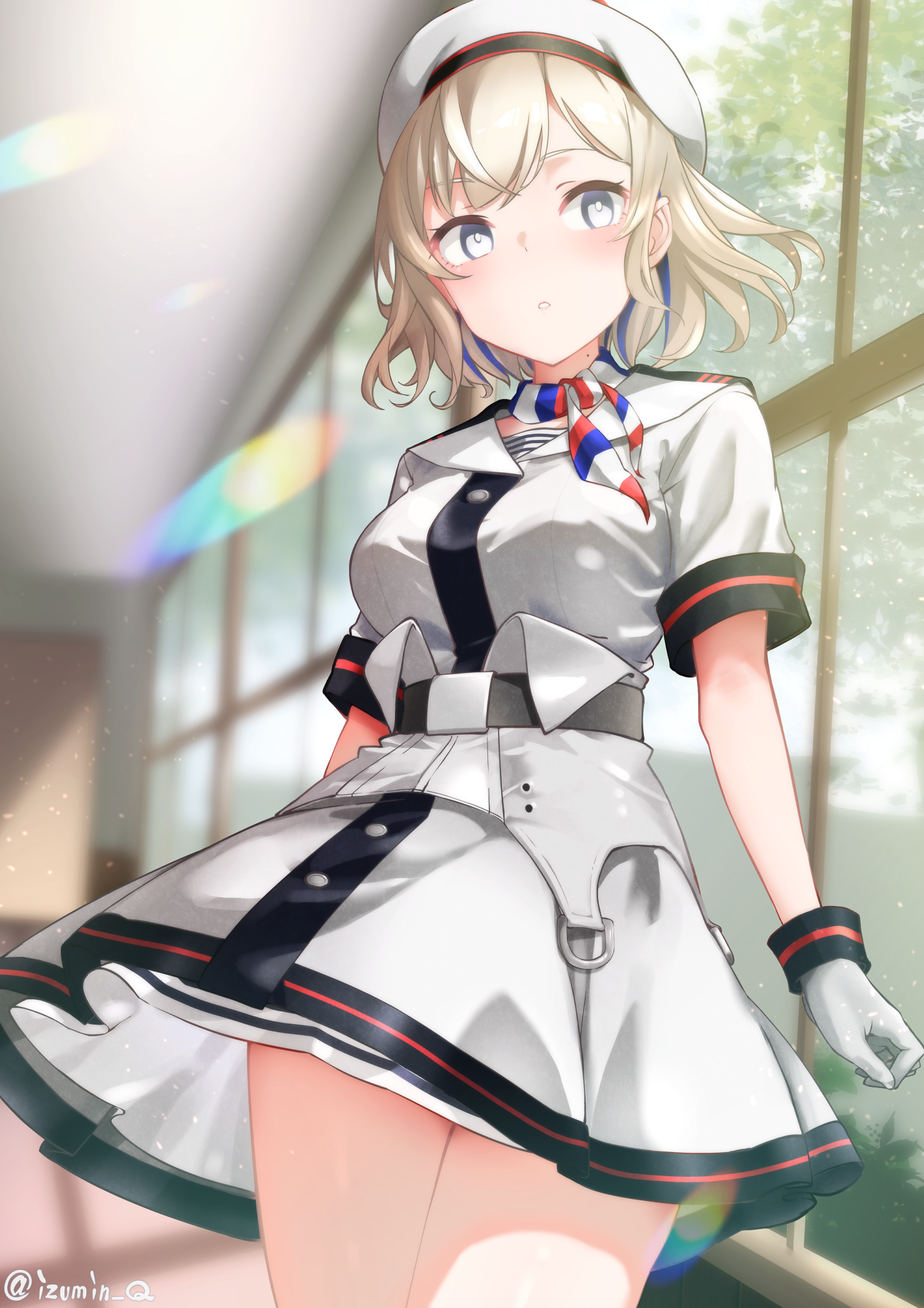 gloire_(kancolle) izumikuma kantai_collection skirt_lift uniform