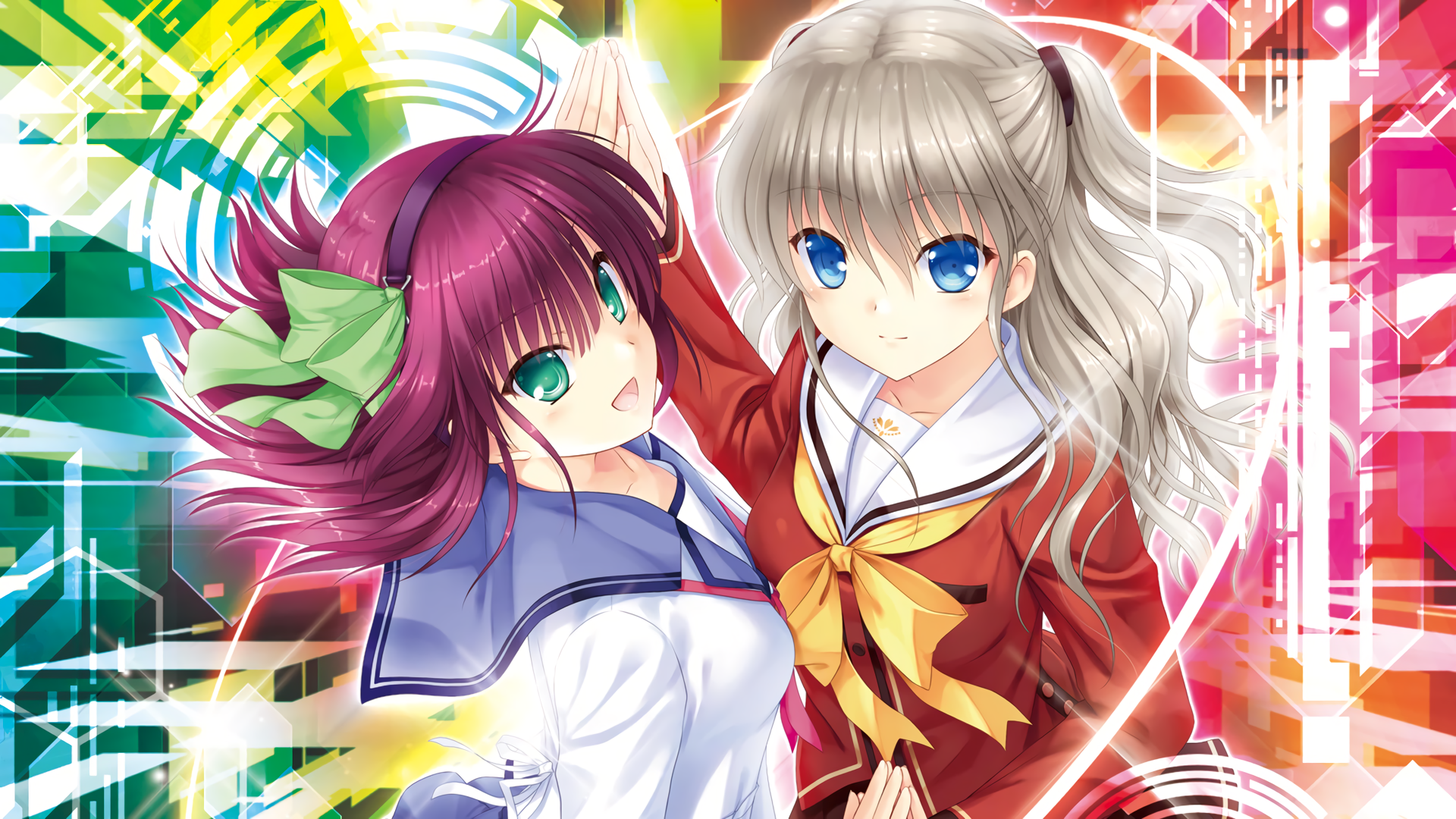 angel_beats! charlotte crossover key na-ga seifuku tomori_nao wallpaper yurippe