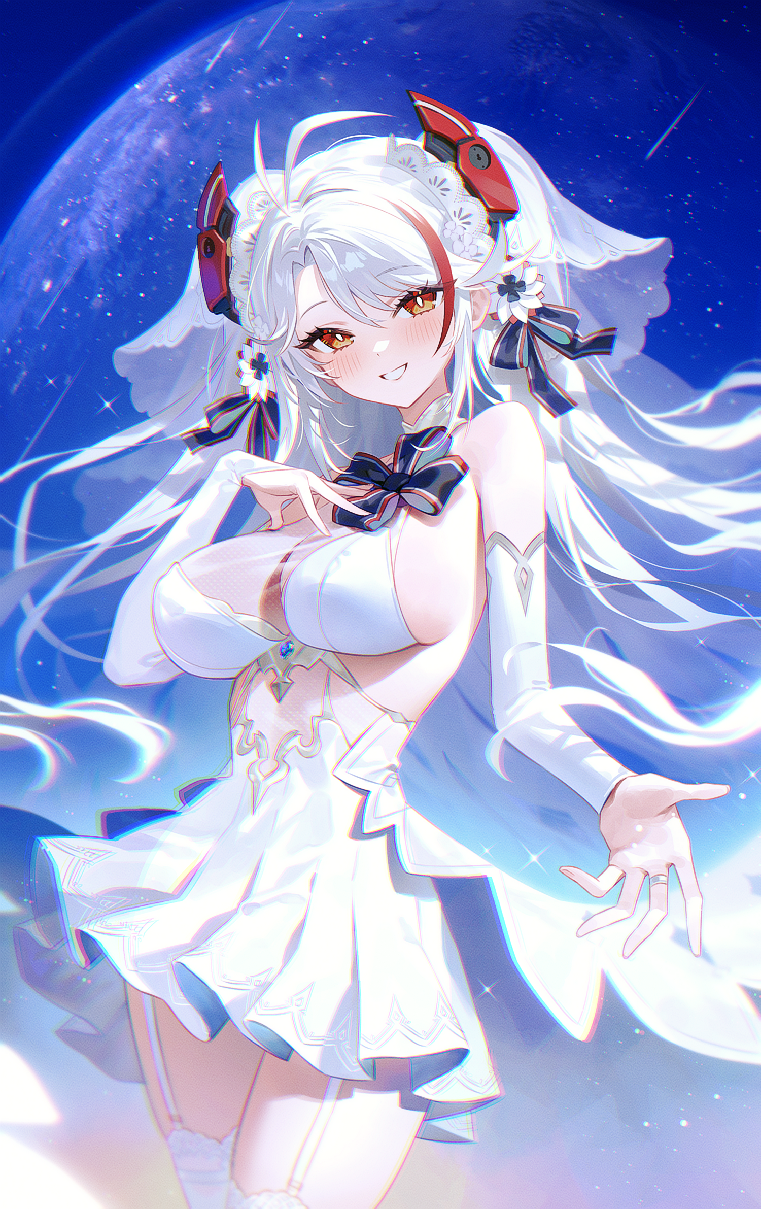 azur_lane fymrie no_bra prinz_eugen_(azur_lane) see_through stockings thighhighs