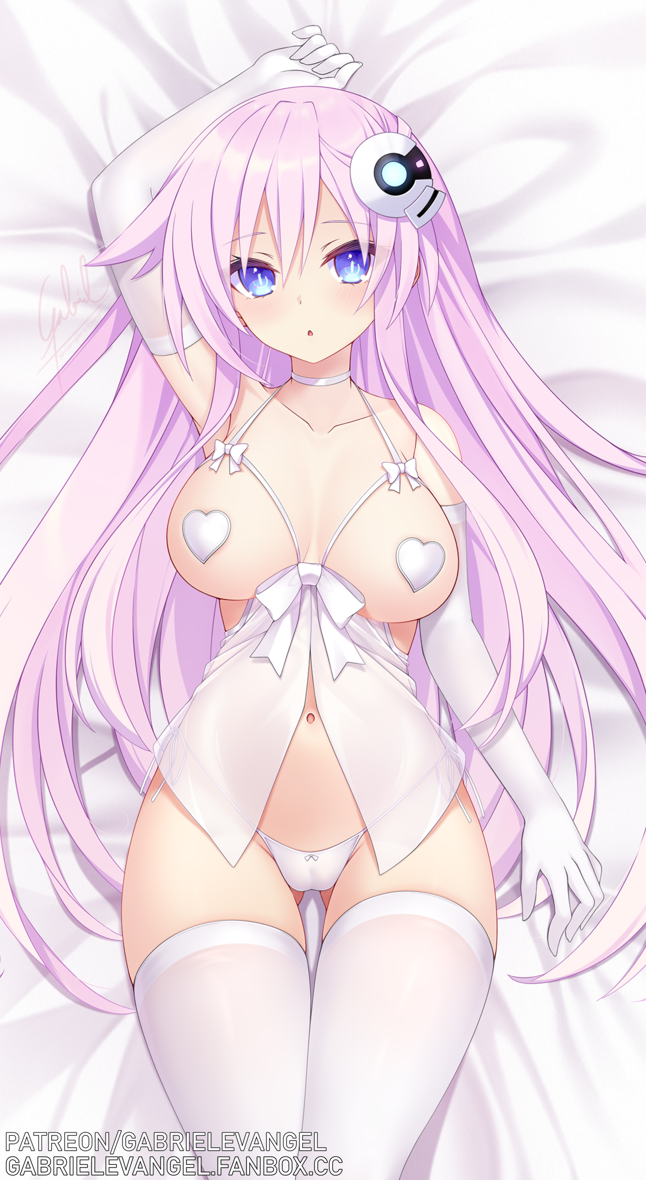 breasts cameltoe choujigen_game_neptune dakimakura gabriel_evangel lingerie nepgear pantsu pasties see_through thighhighs