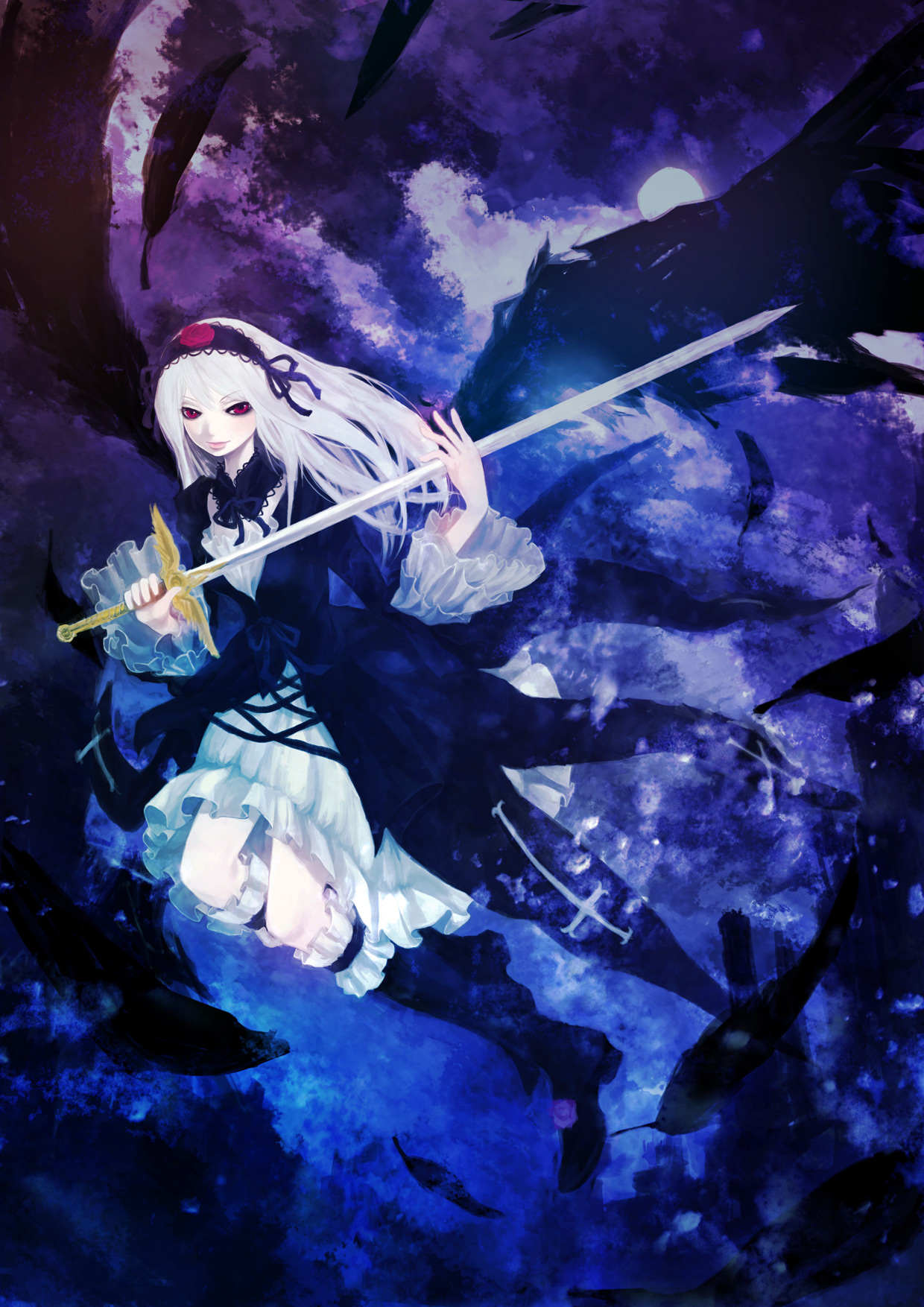 cpux4 lolita_fashion rozen_maiden suigintou sword wings