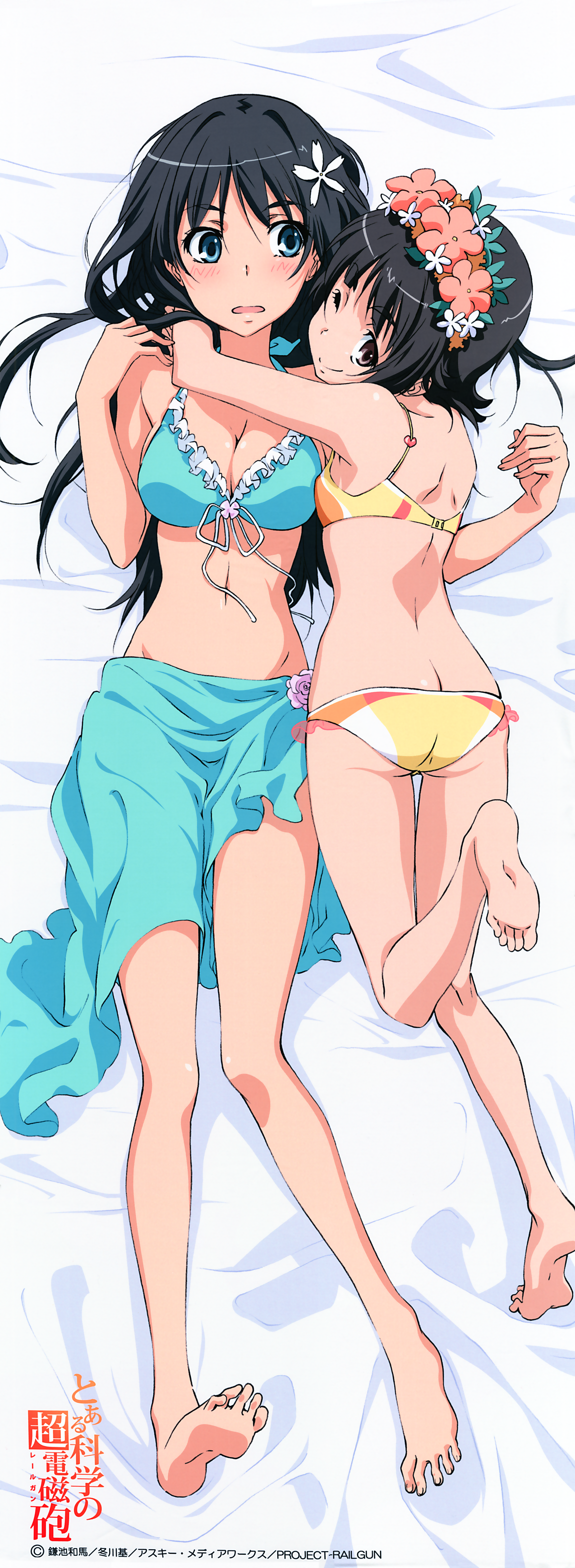 ass bikini cleavage dakimakura feet saten_ruiko swimsuits thighhighs toaru_kagaku_no_railgun toaru_kagaku_no_railgun_s toaru_majutsu_no_index uiharu_kazari yuri