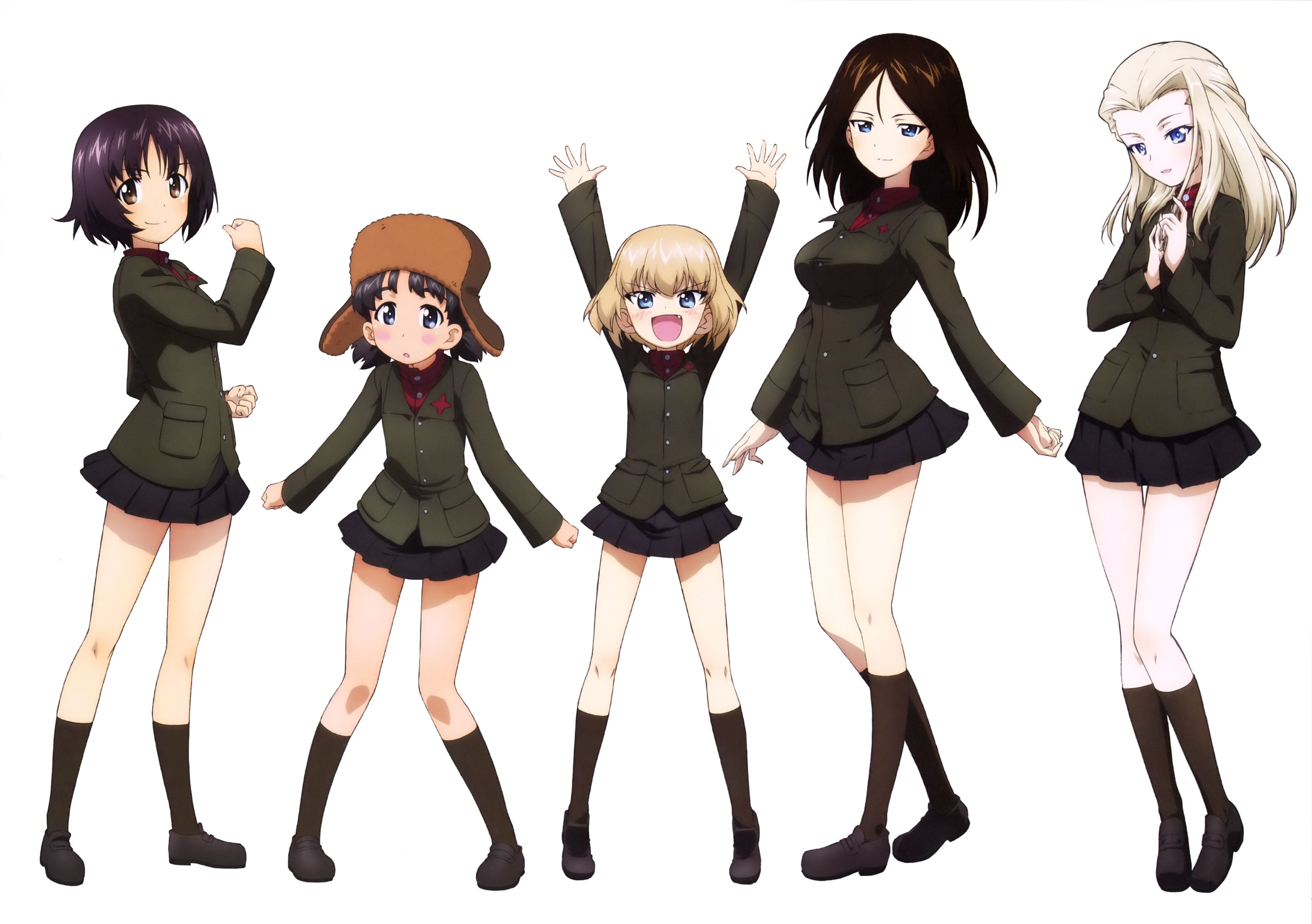 Katyusha Nonna Clara Nina And Alina Girls Und Panzer Drawn By