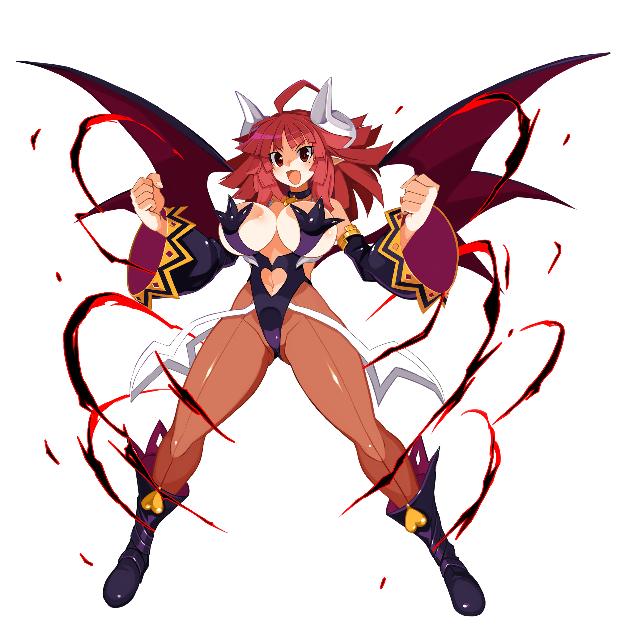 disgaea horns la_pucelle leotard maou_prier no_bra pantyhose pointy_ears prier tagme wings