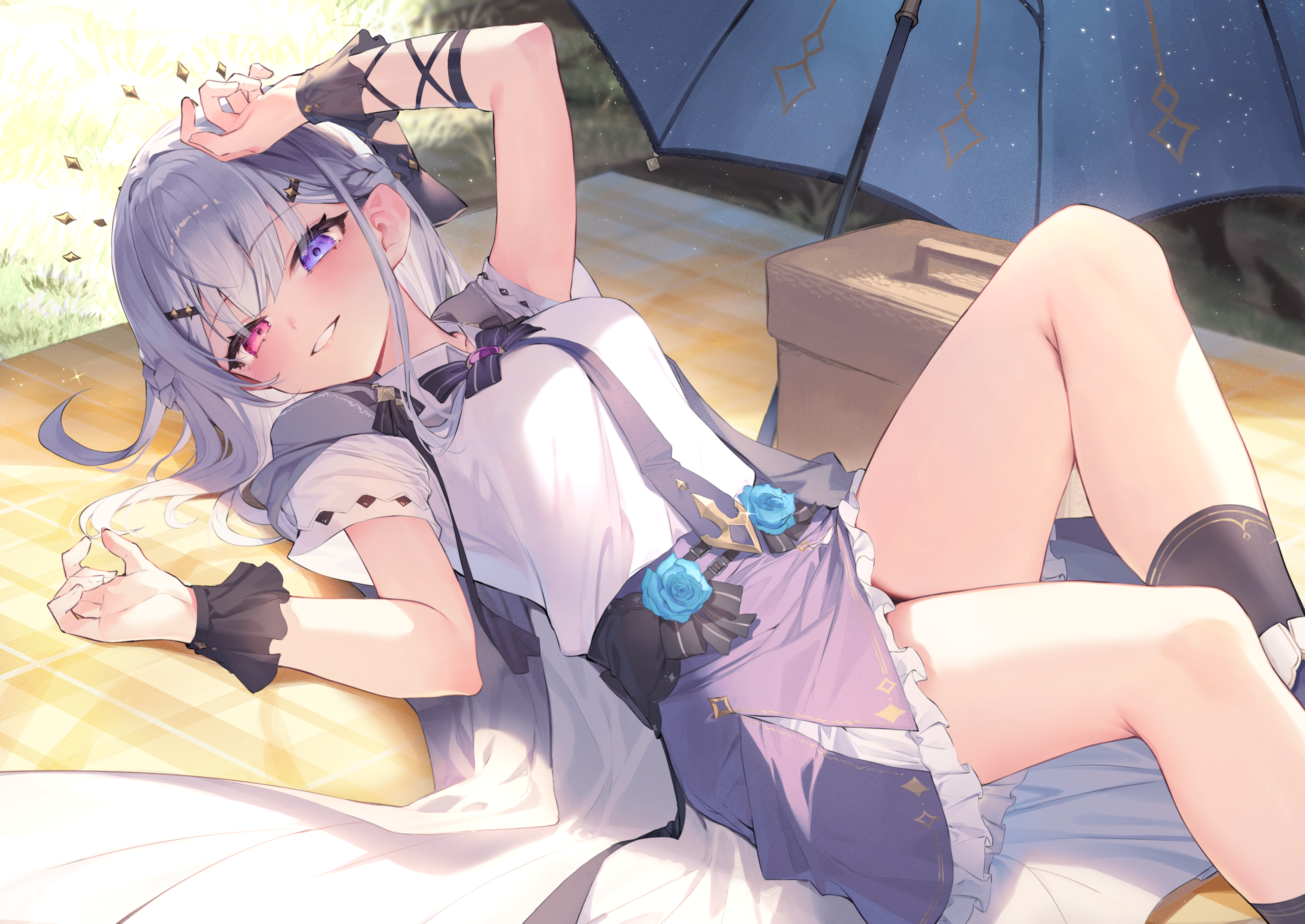 detexted heterochromia mizuiro_raika skirt_lift