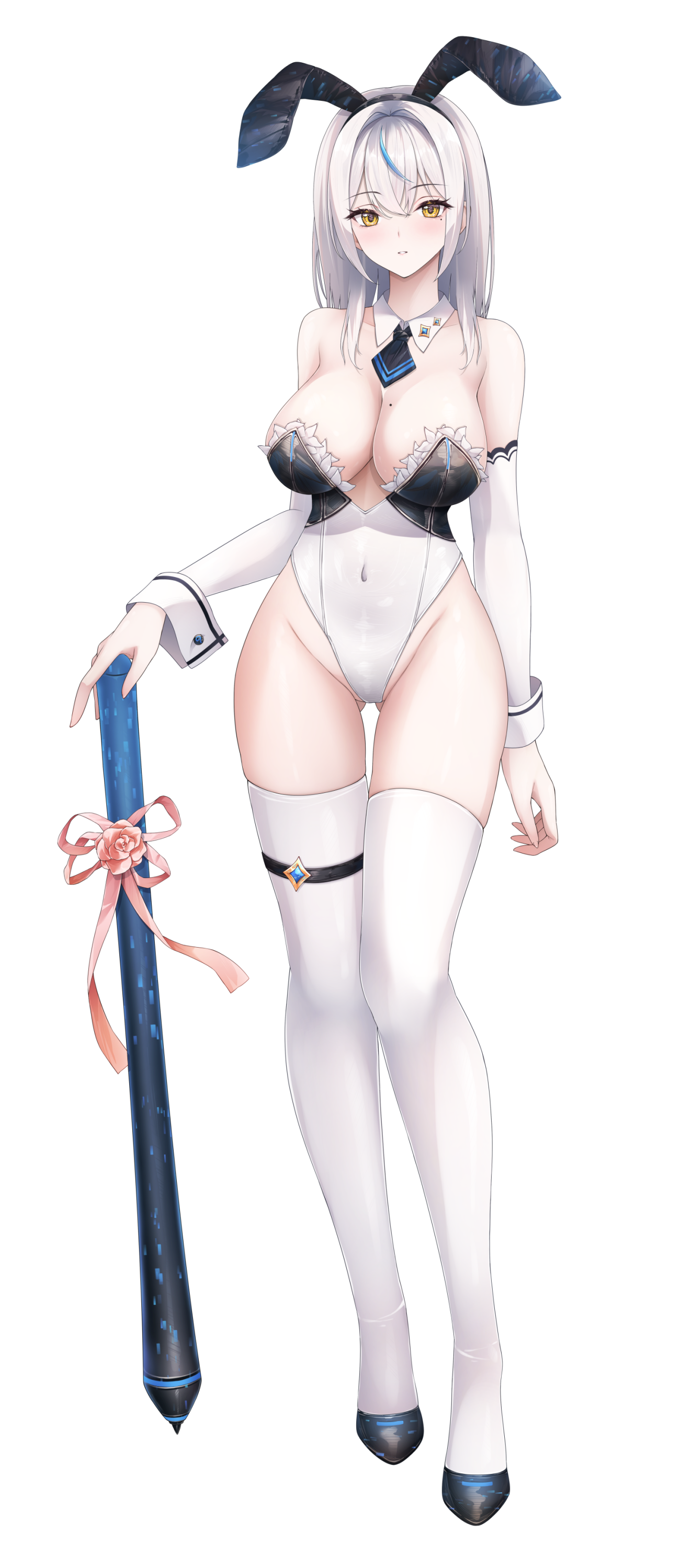 animal_ears bunny_ears bunny_girl garter iroha_(unyun) no_bra thighhighs transparent_png