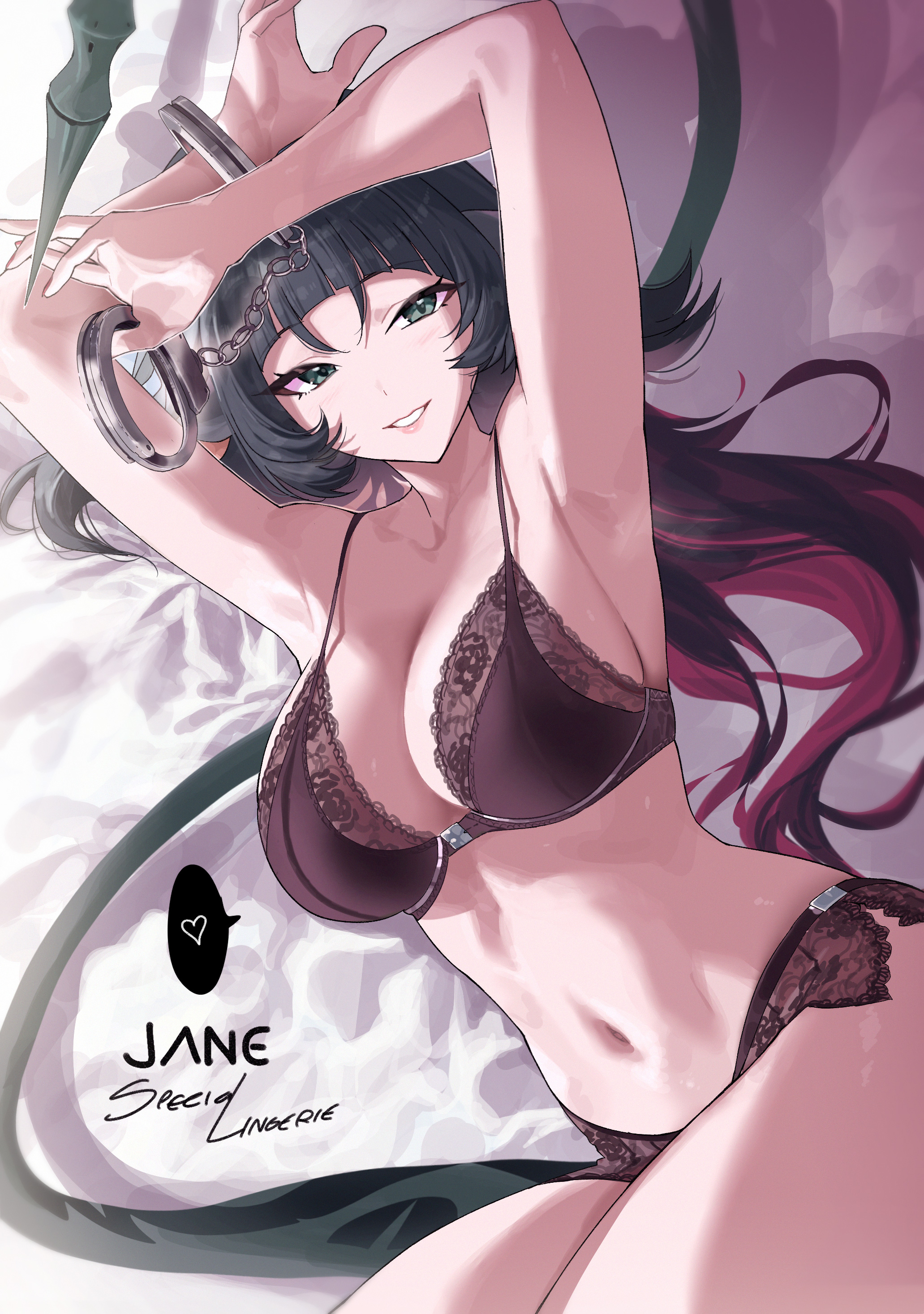 animal_ears bra jane_doe lingerie pantsu salmon88 tail zenless_zone_zero
