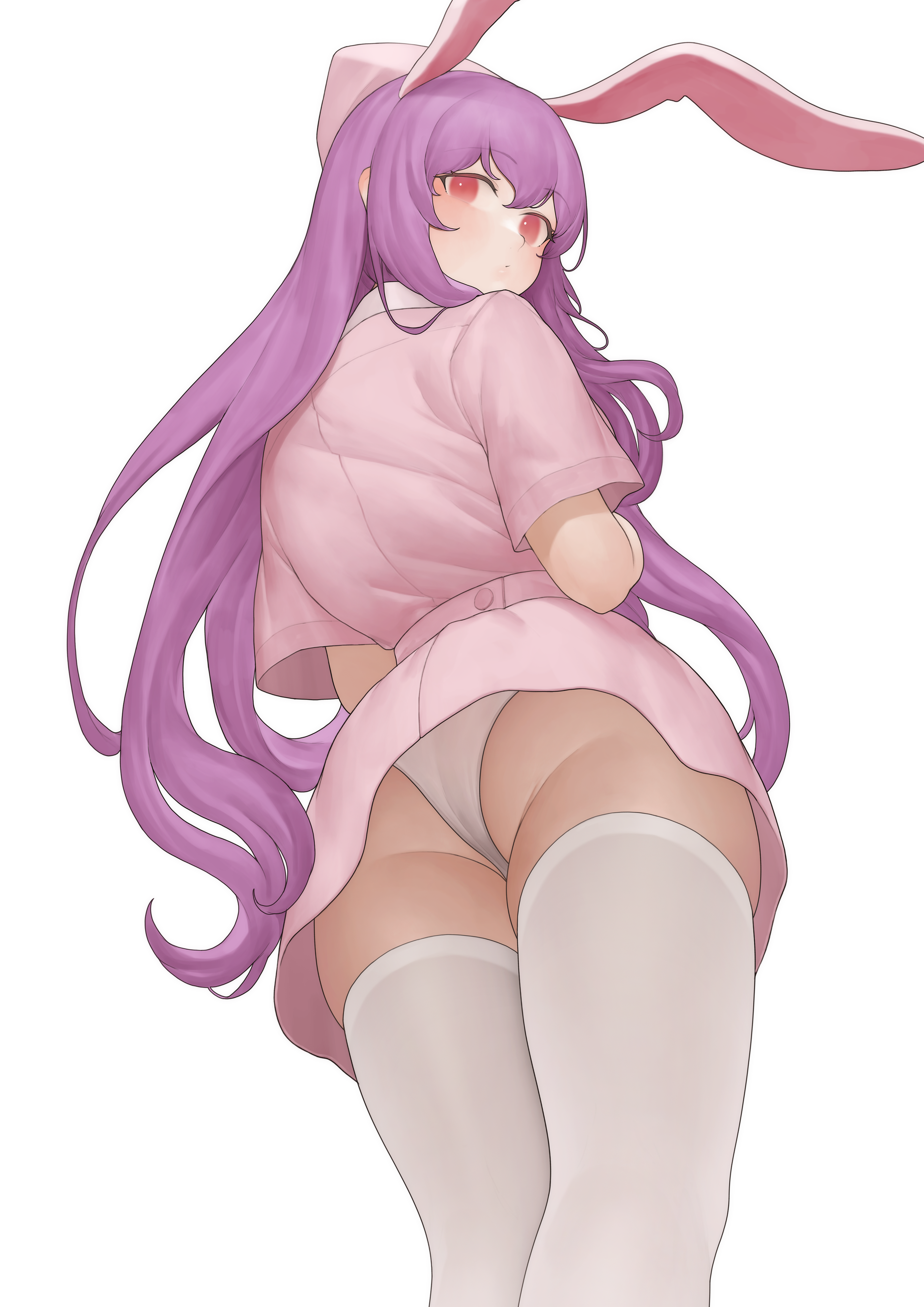 animal_ears ass bunny_ears ni_(221) nurse pantsu reisen_udongein_inaba thighhighs thong touhou