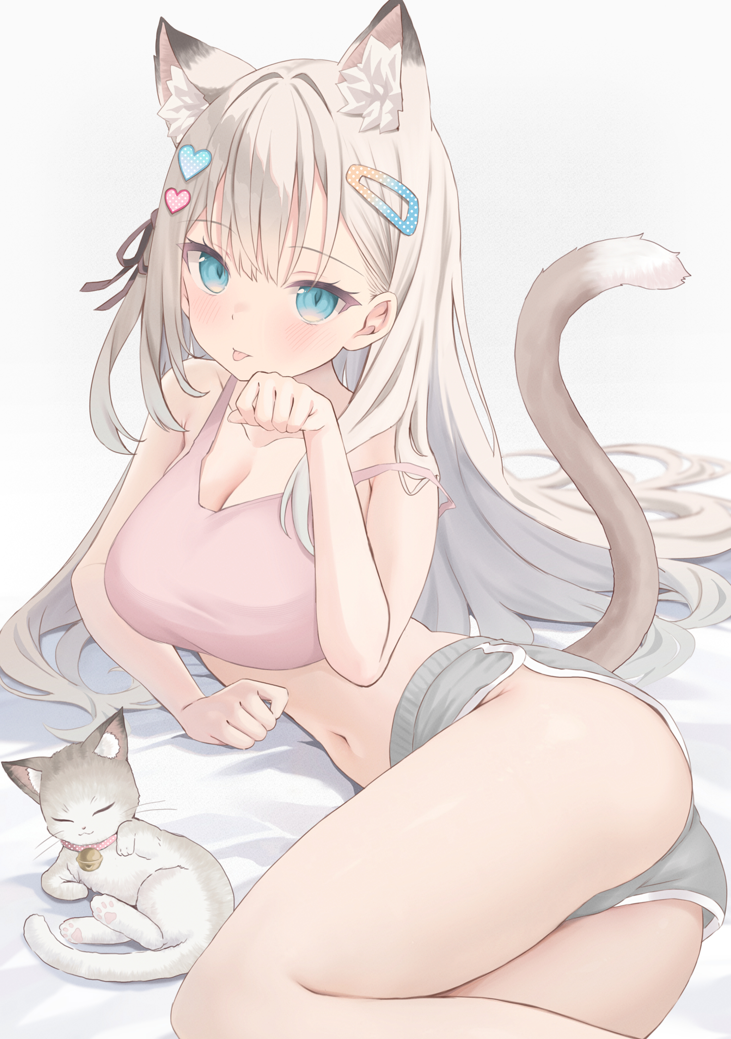 akino_ell animal_ears moka_(akino_ell) neko nekomimi tail