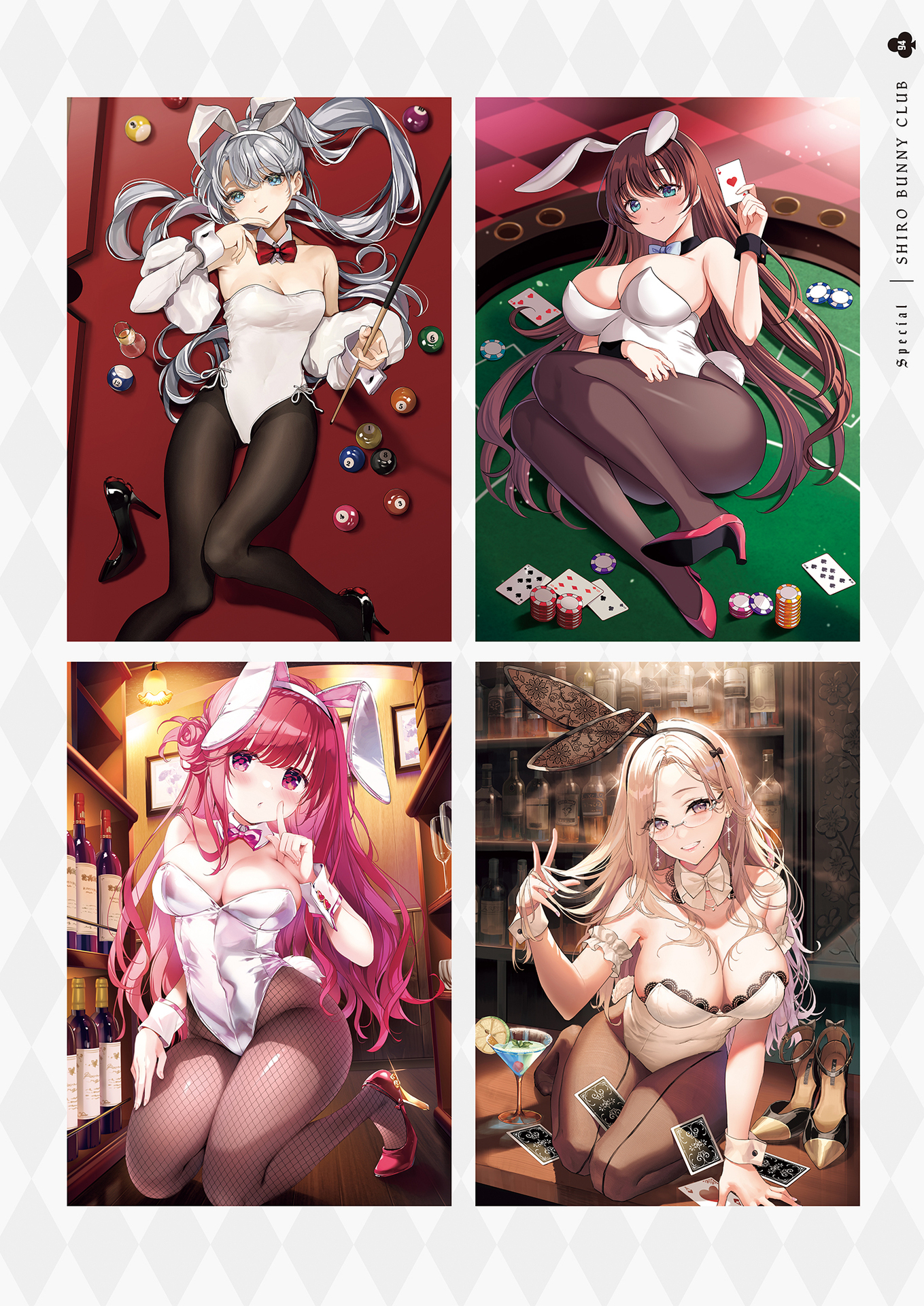 animal_ears bunny_ears bunny_girl fishnets harimoji heels kimishima_ao mikanoisi no_bra ookuma_mai pantyhose