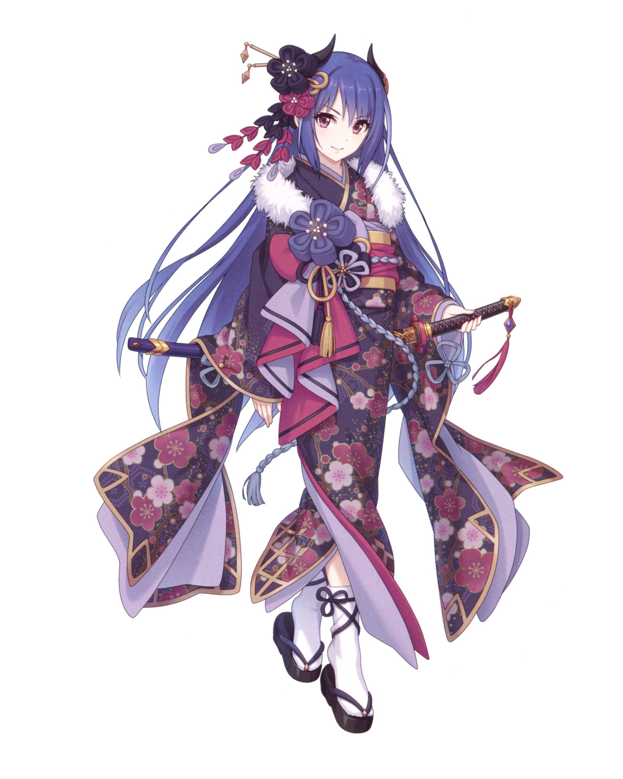 princess connect princess connect! re:dive shijou rei kimono sword ...