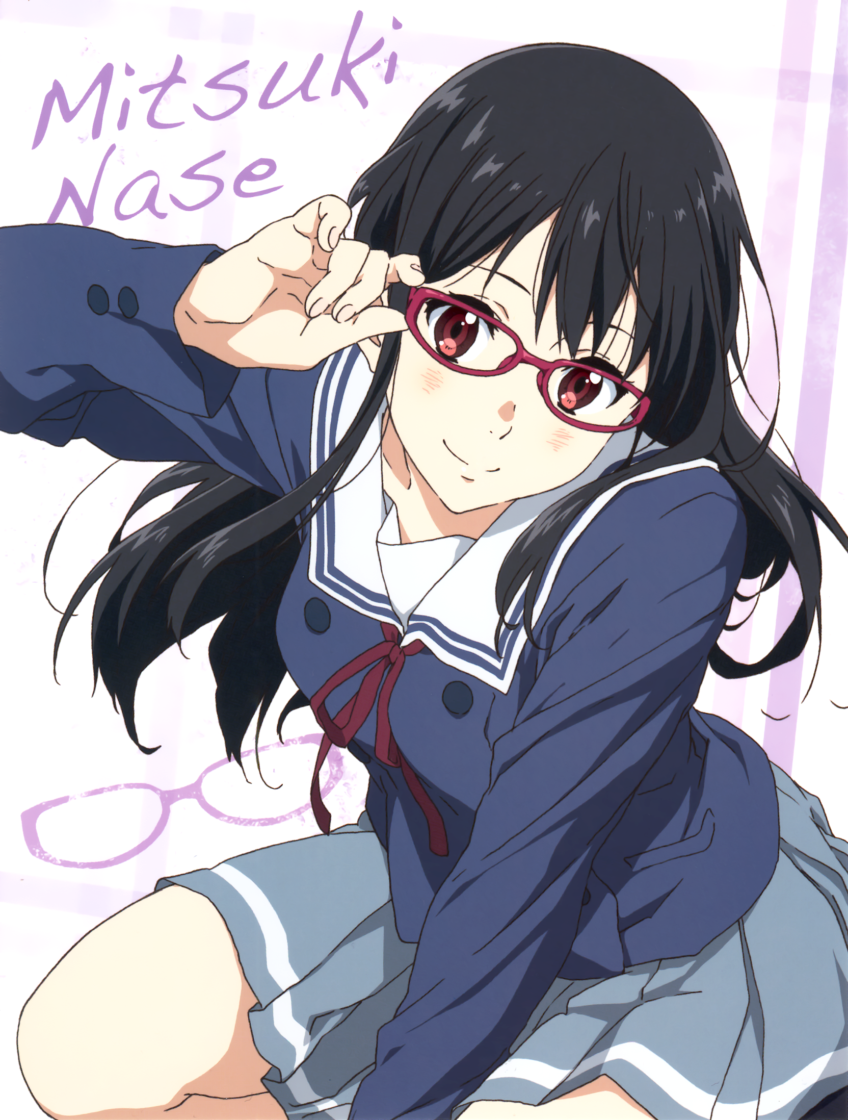 kadowaki_miku kyoukai_no_kanata megane nase_mitsuki seifuku