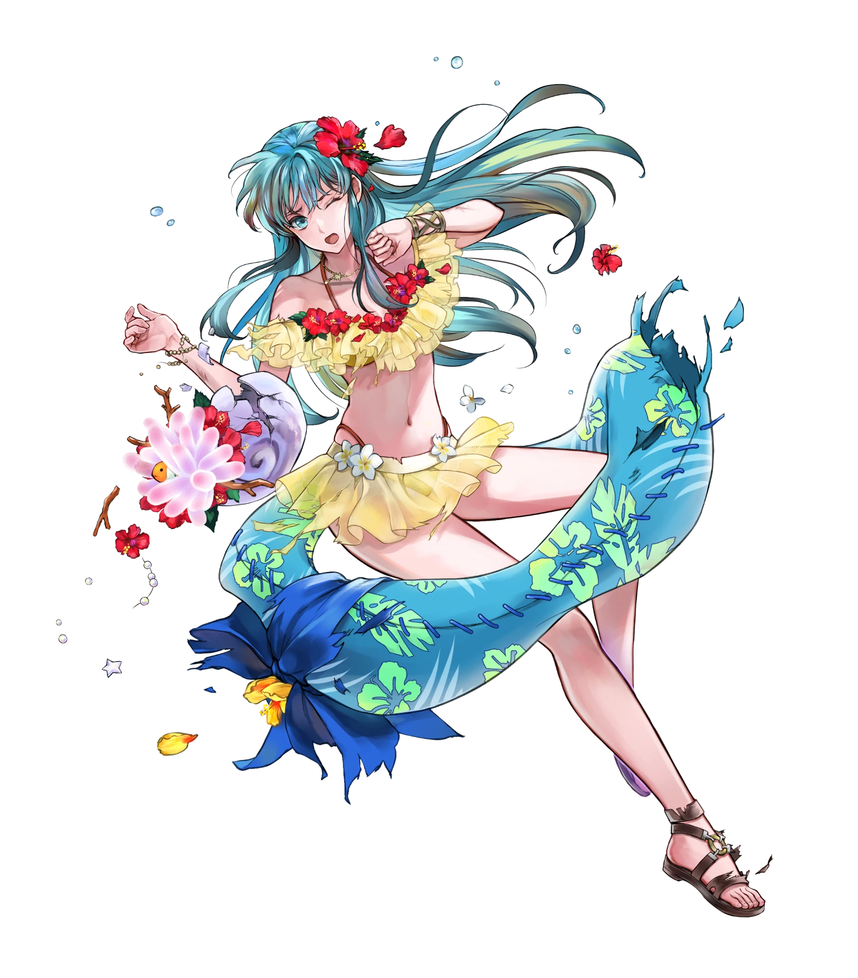 bikini cleavage eirika fire_emblem fire_emblem:_seima_no_kouseki nintendo see_through swimsuits torn_clothes wada_sachiko