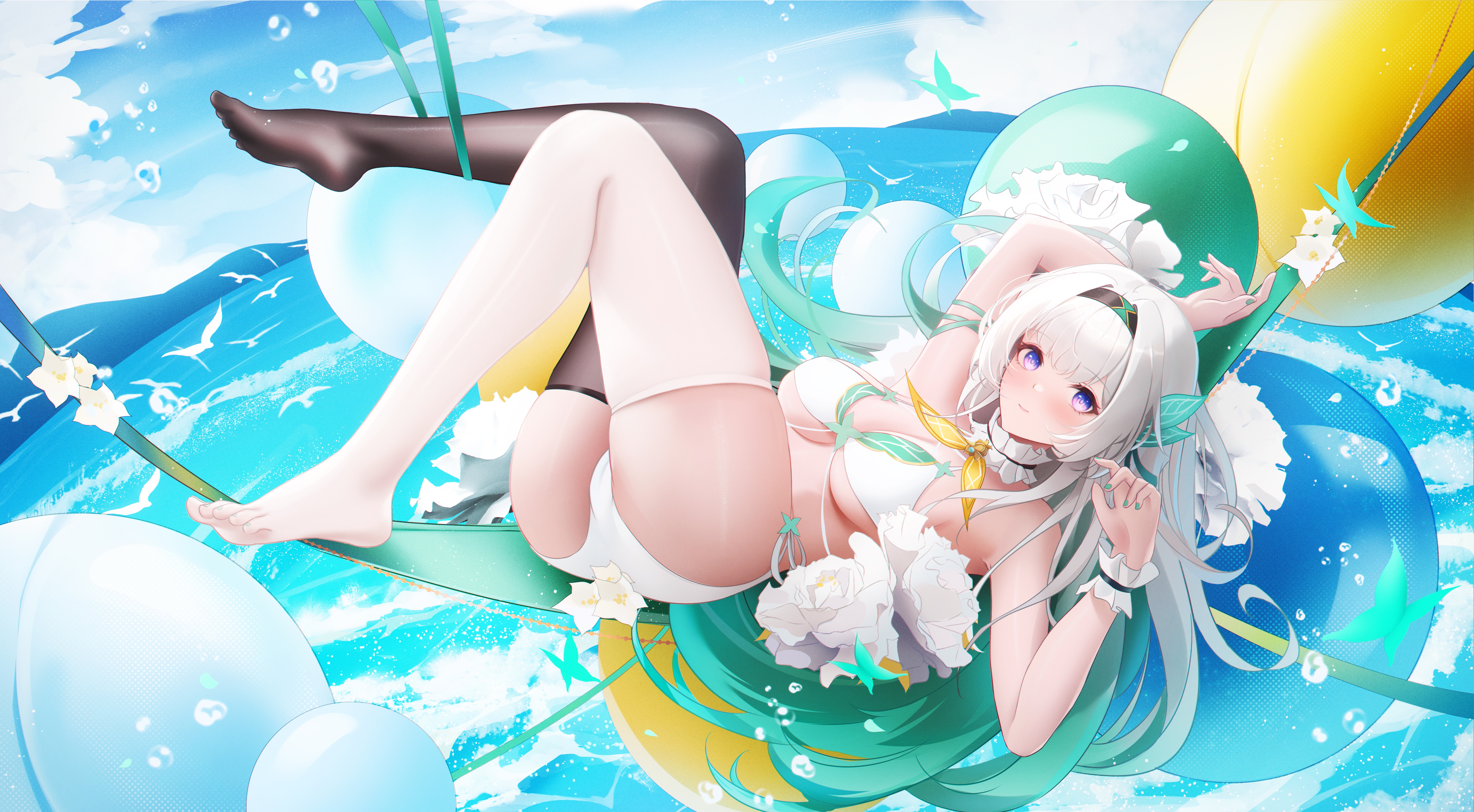 bikini cameltoe firefly honkai:_star_rail lingse swimsuits thighhighs