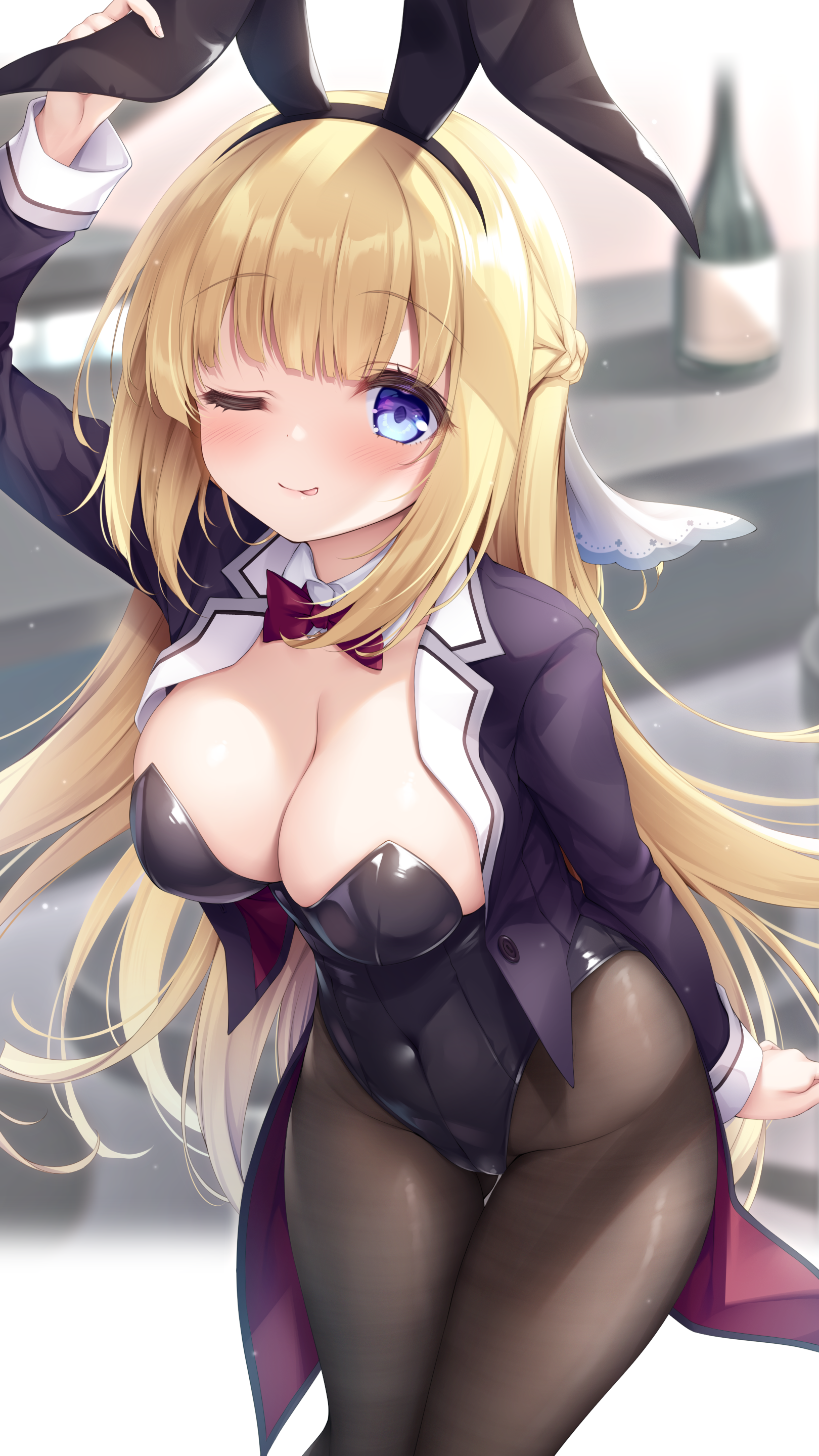 animal_ears bunny_ears bunny_girl cameltoe mikagami_mamizu no_bra pantyhose