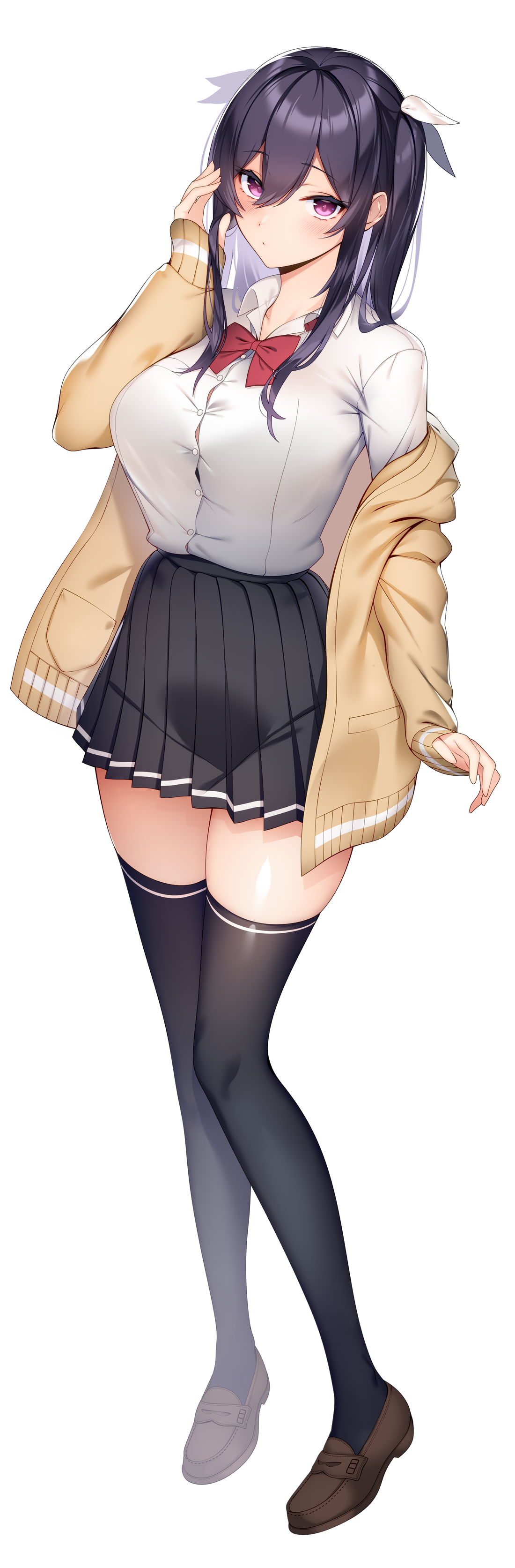 ryuji_(ikeriu) seifuku sweater thighhighs