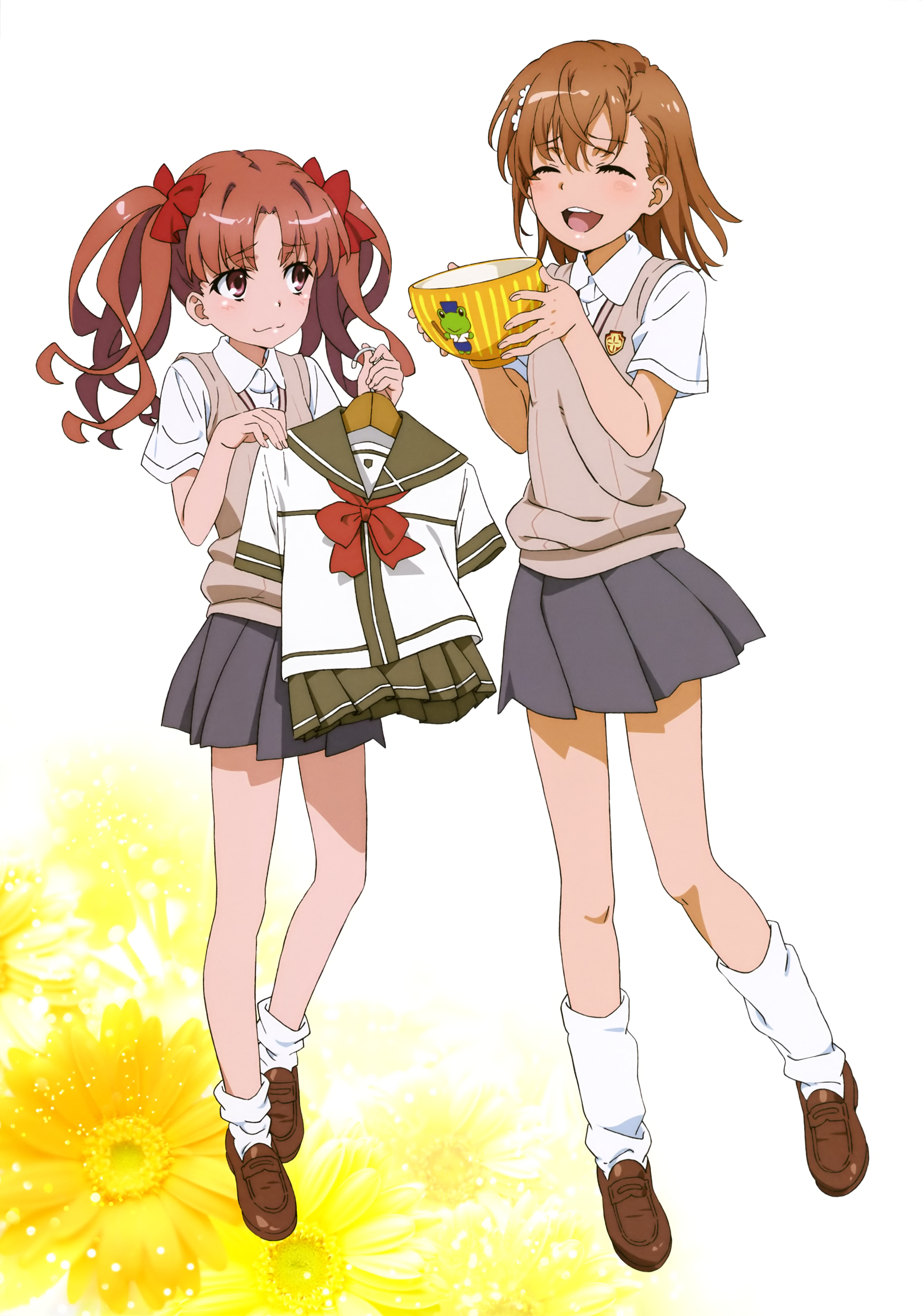 hiyamizu_yukie misaka_mikoto seifuku shirai_kuroko sweater toaru_kagaku_no_railgun toaru_majutsu_no_index