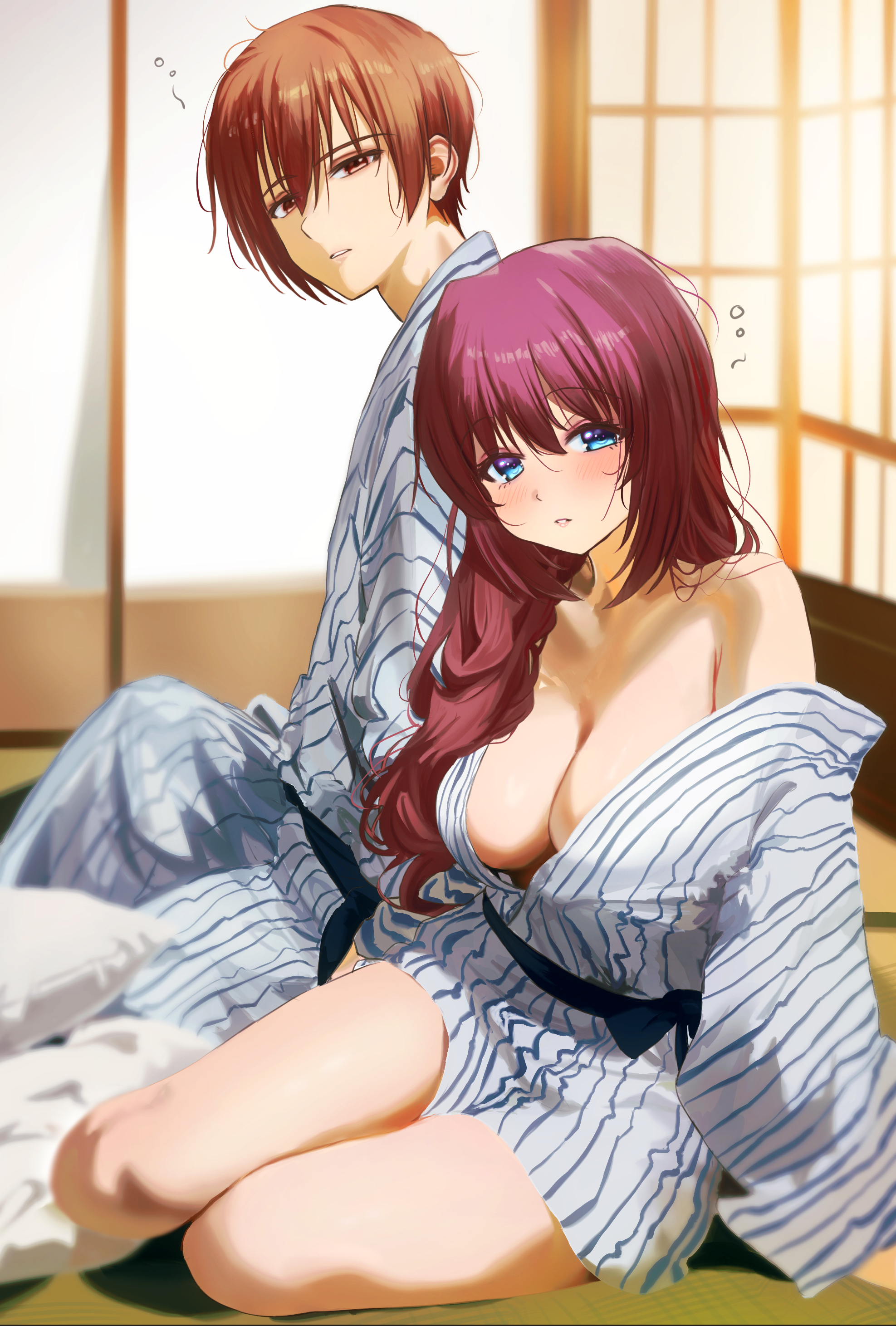 a-chan_senpai little_busters! miiizuno_lbs natsume_kyosuke no_bra yukata