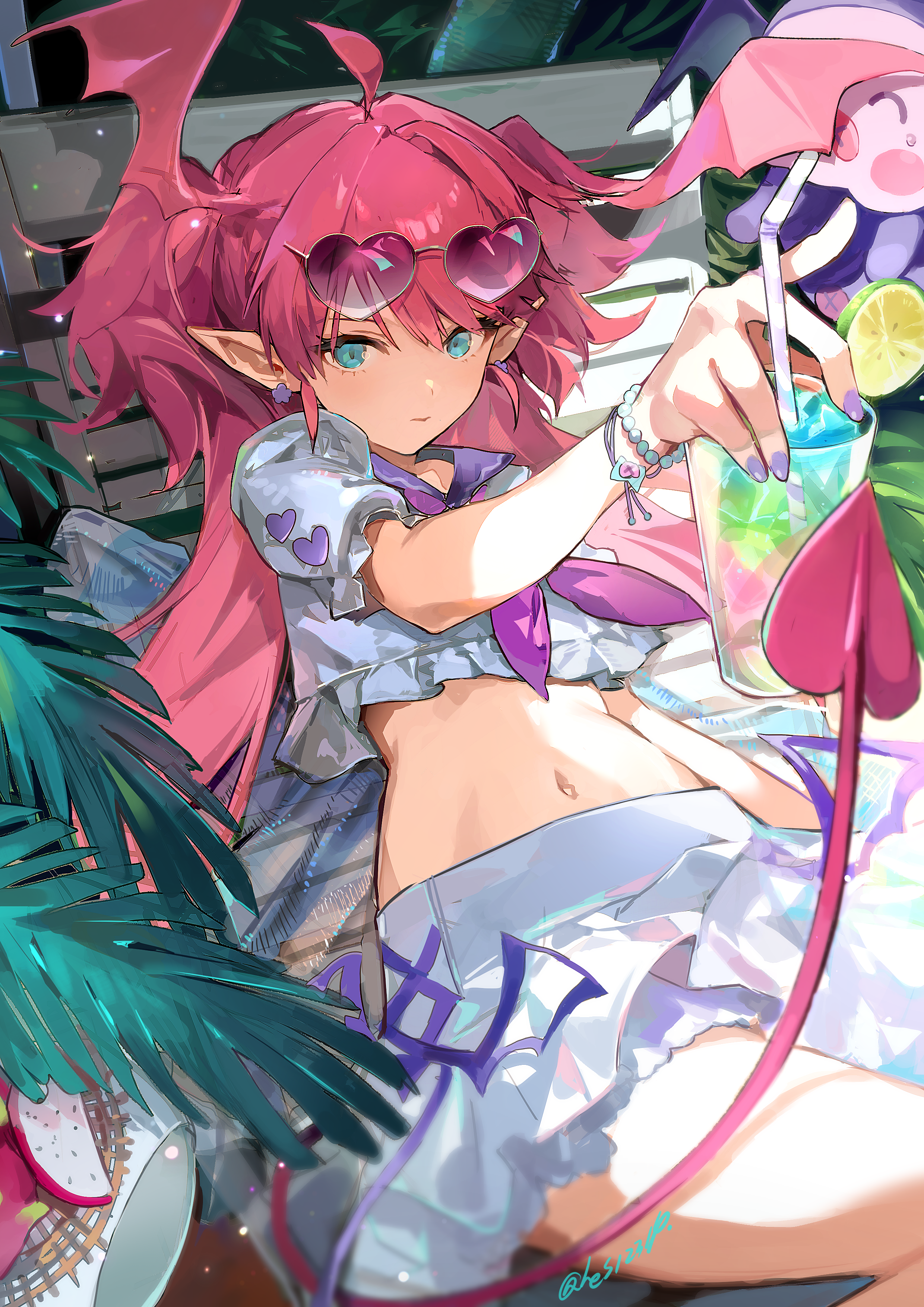 megane pointy_ears seifuku tail twice12314 wings