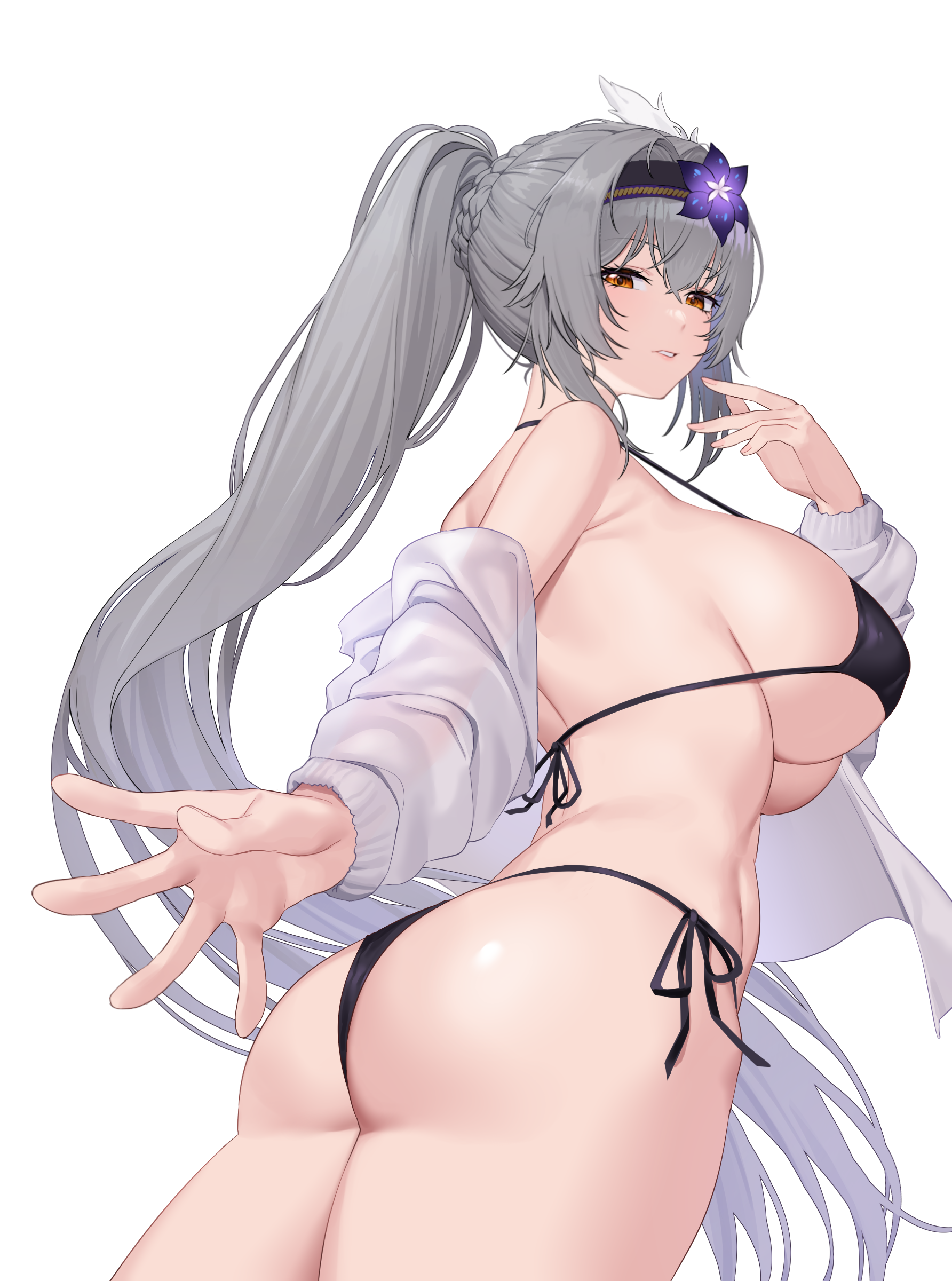 ass bikini innis open_shirt swimsuits tagme