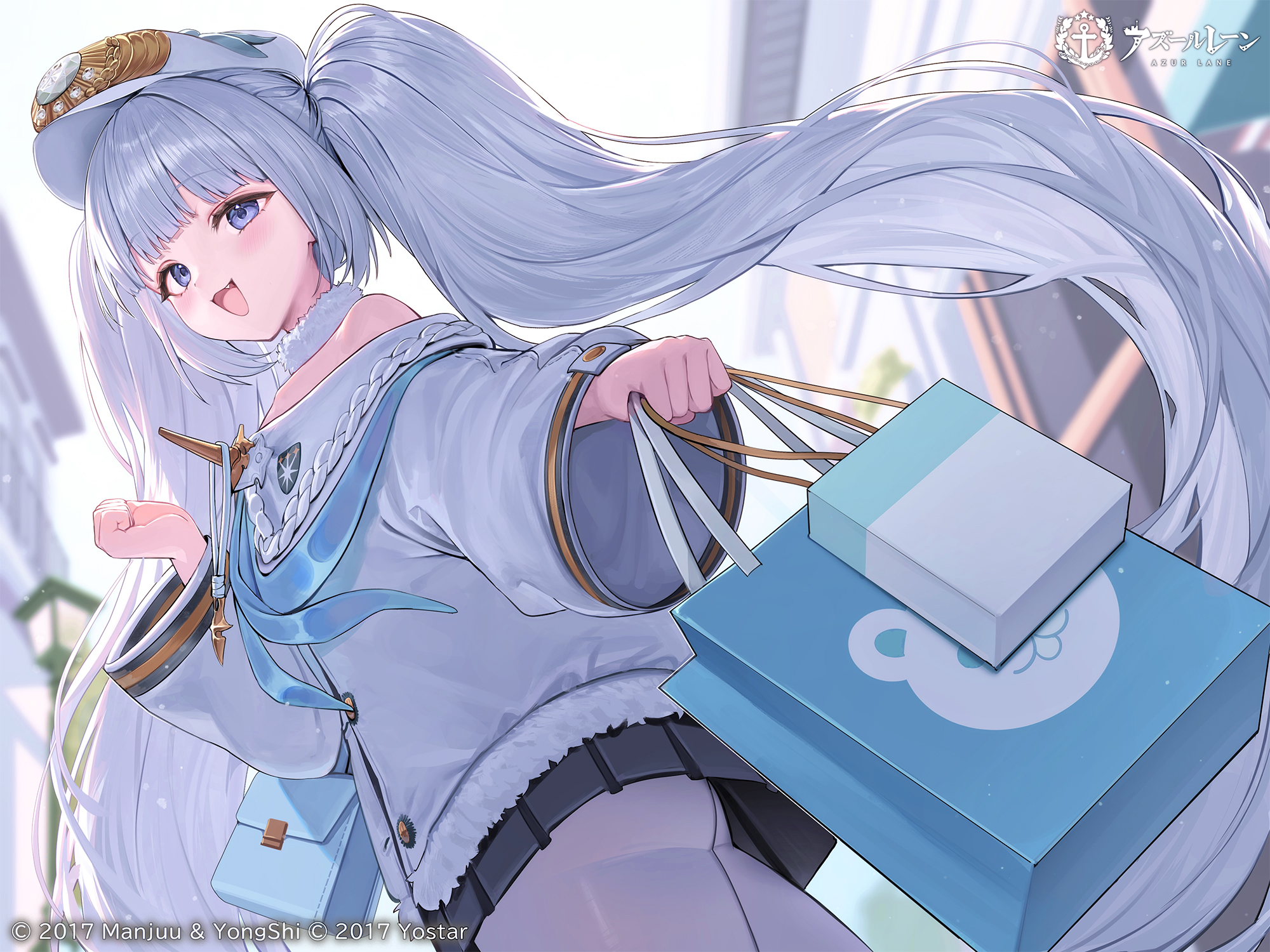 azur_lane dmitri_donskoi_(azur_lane) loli no_bra pantyhose skirt_lift tagme uniform