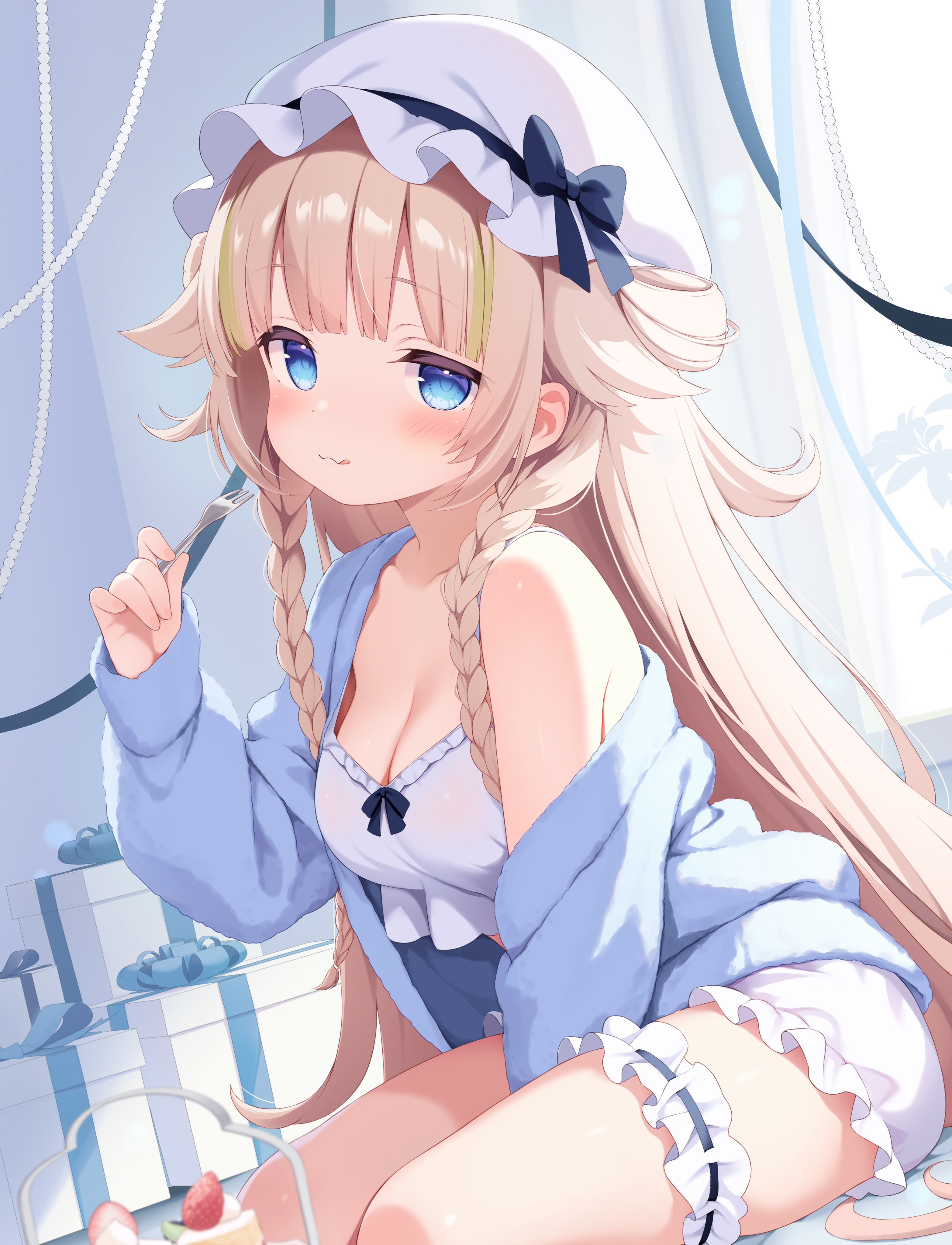 bloomers garter indie_virtual_youtuber lingerie loli pajama uki_(fuyuu_03) yayamugi_(vtuber)