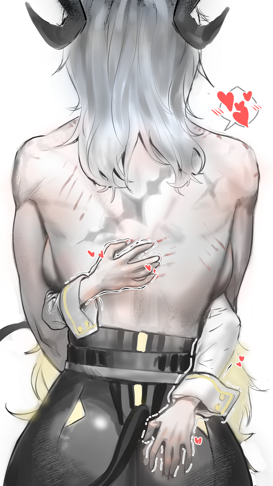 ass atzza_a horns no_bra phoebe sketch tail tattoo wuthering_waves yuri zani