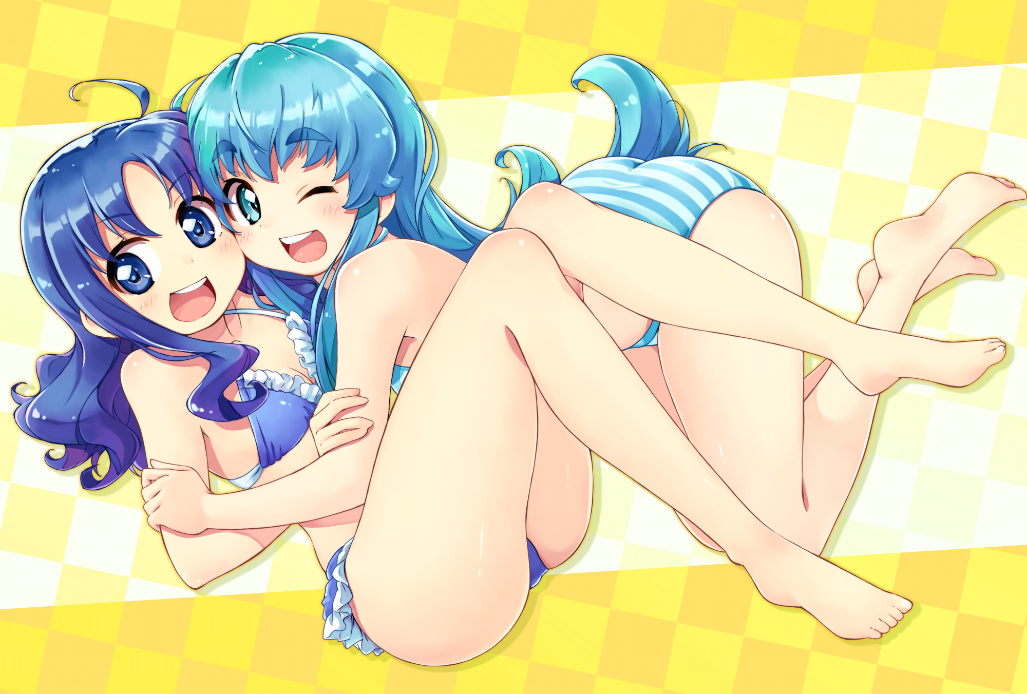 ass bikini cleavage feet happiness_charge_precure! heartcatch_pretty_cure! kurumi_erika pretty_cure satogo shirayuki_hime_(precure) swimsuits