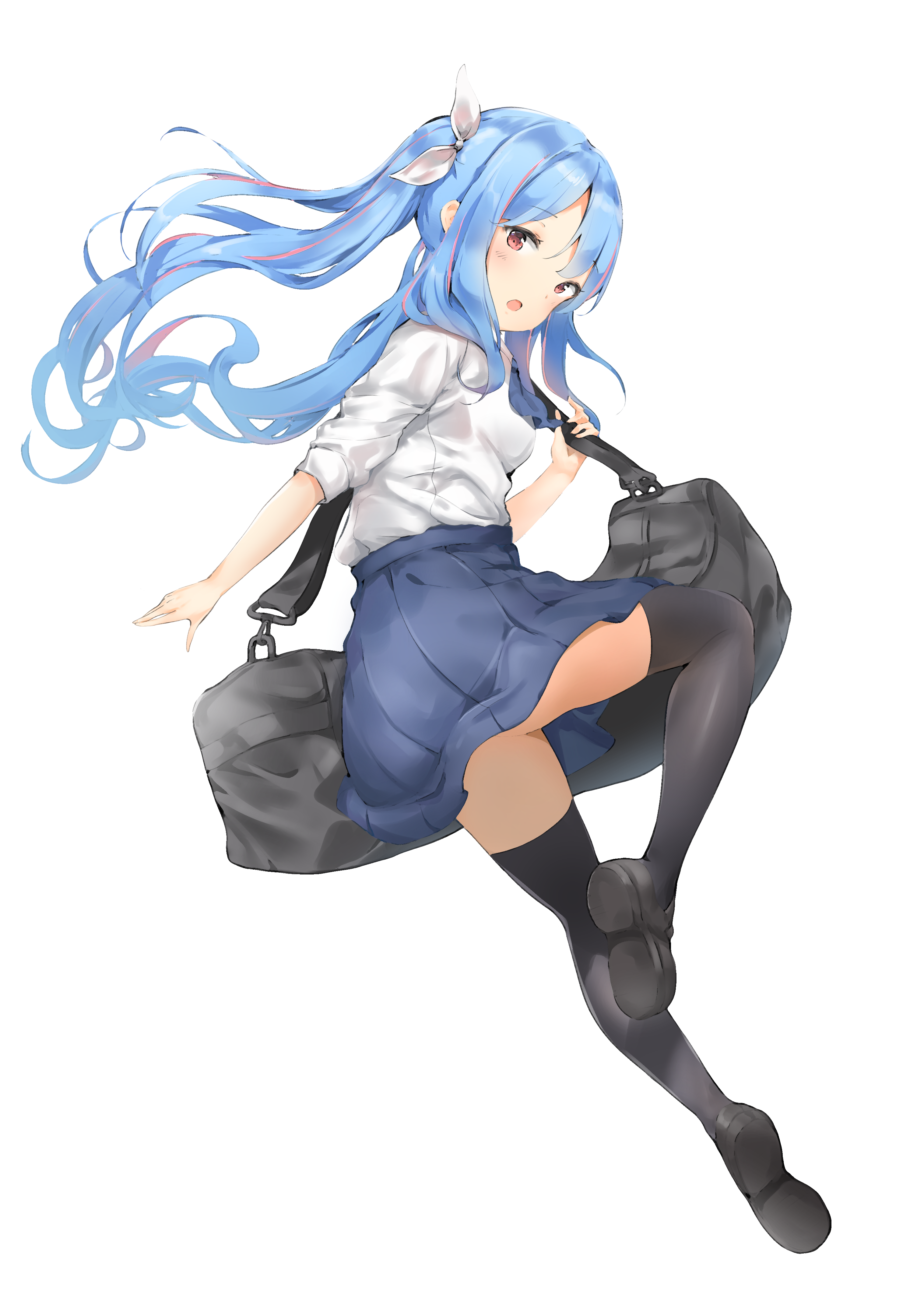 keibeam seifuku skirt_lift thighhighs