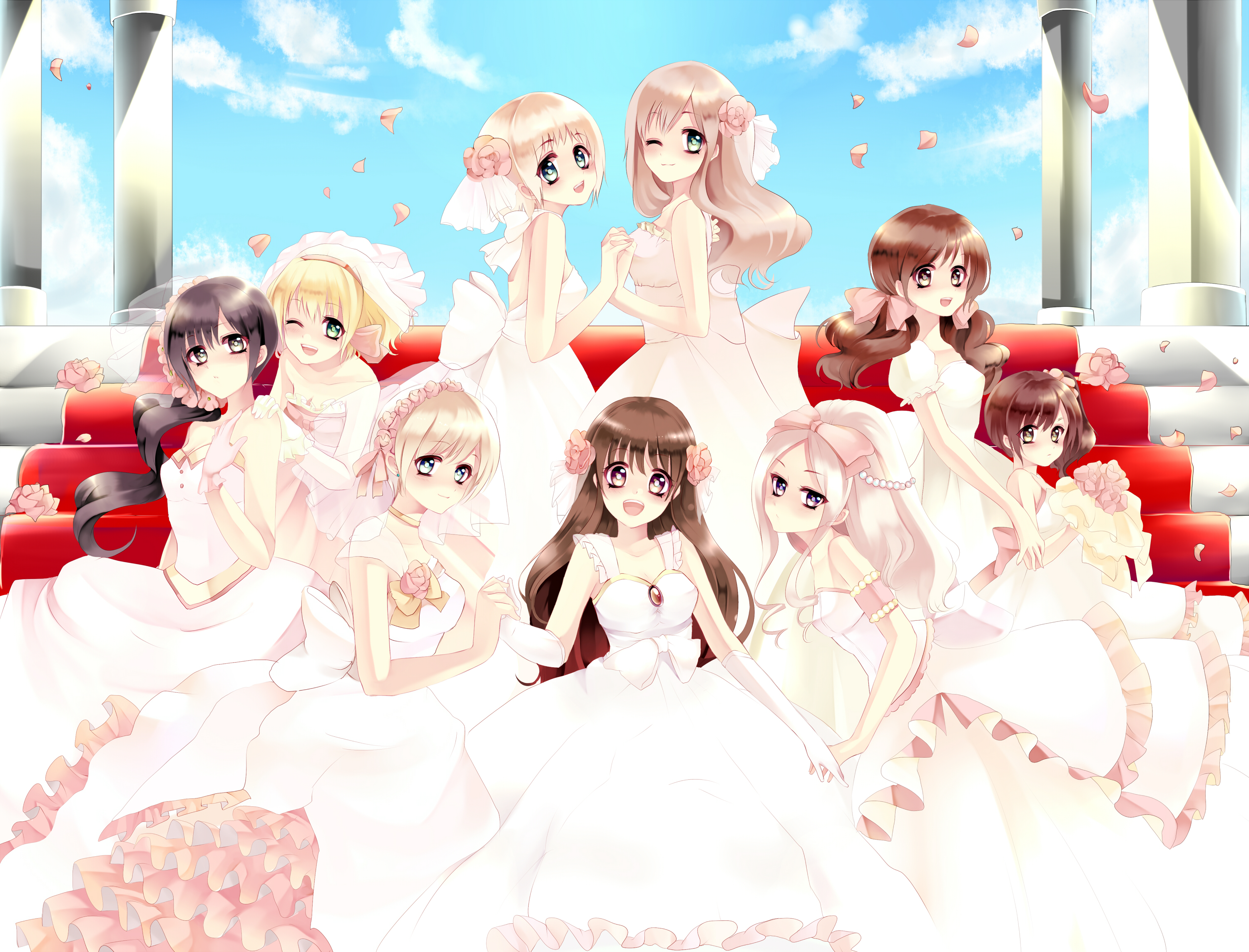 belarus belgium dress hetalia_axis_powers hungary kurabayashi_matoni liechtenstein principality_of_wy seychelles taiwan ukraine vietnam wedding_dress