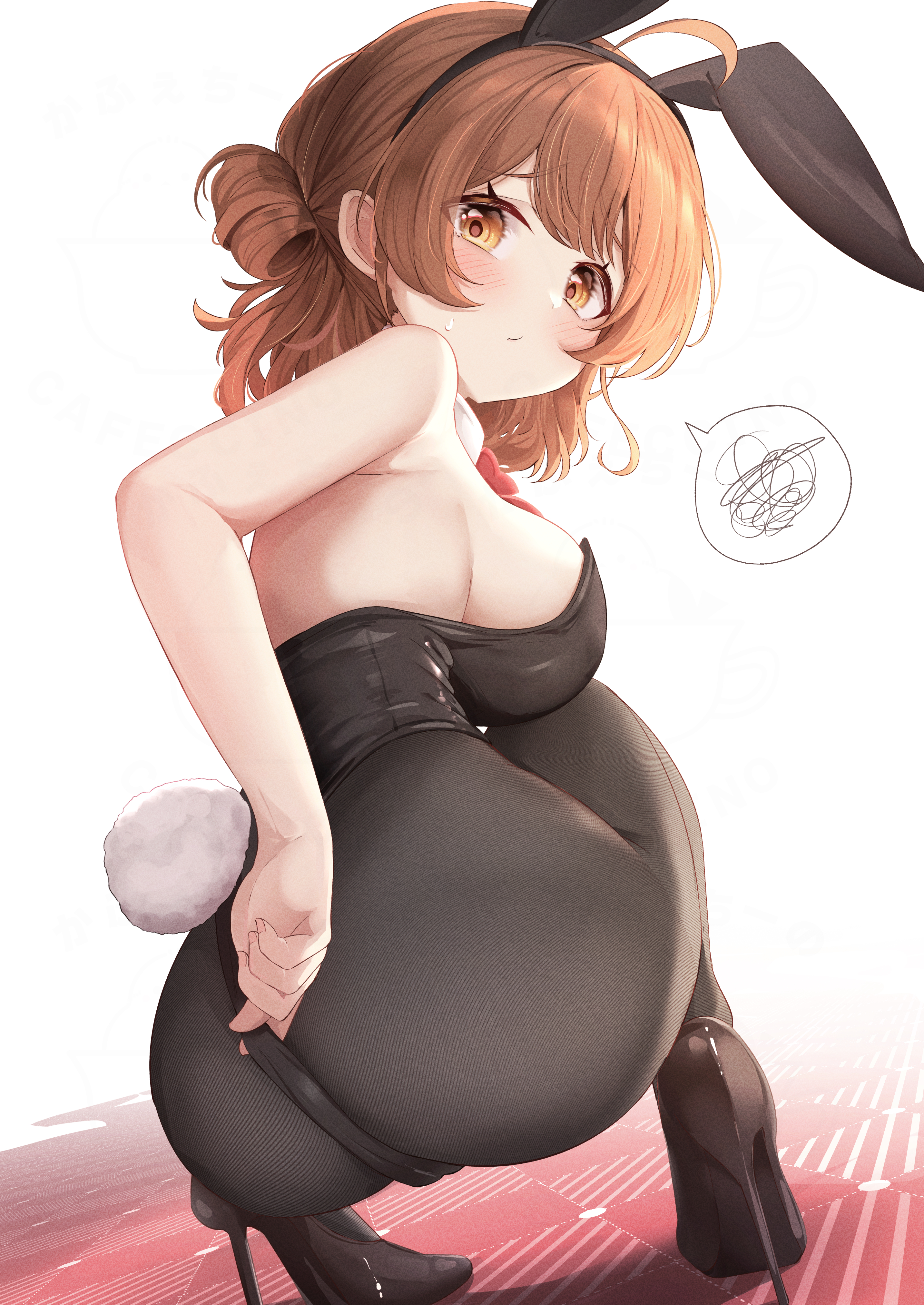 animal_ears ass bunny_ears bunny_girl gakuen_idolm@ster hanami_ume heels no_bra pantyhose sky_cappuccino tail the_idolm@ster