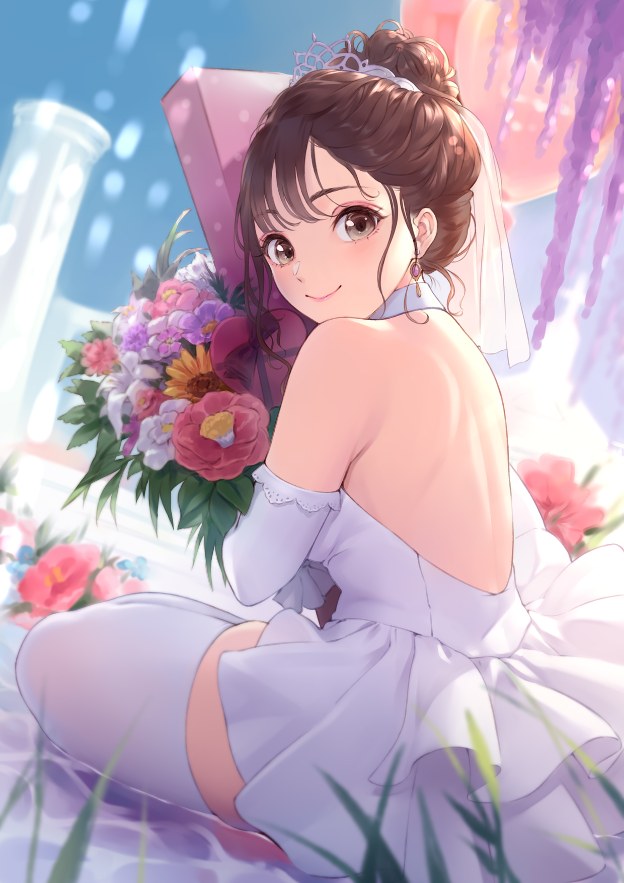 atelier atelier_ryza atelier_ryza_2 dress minato_asuka reisalin_stout thighhighs wedding_dress