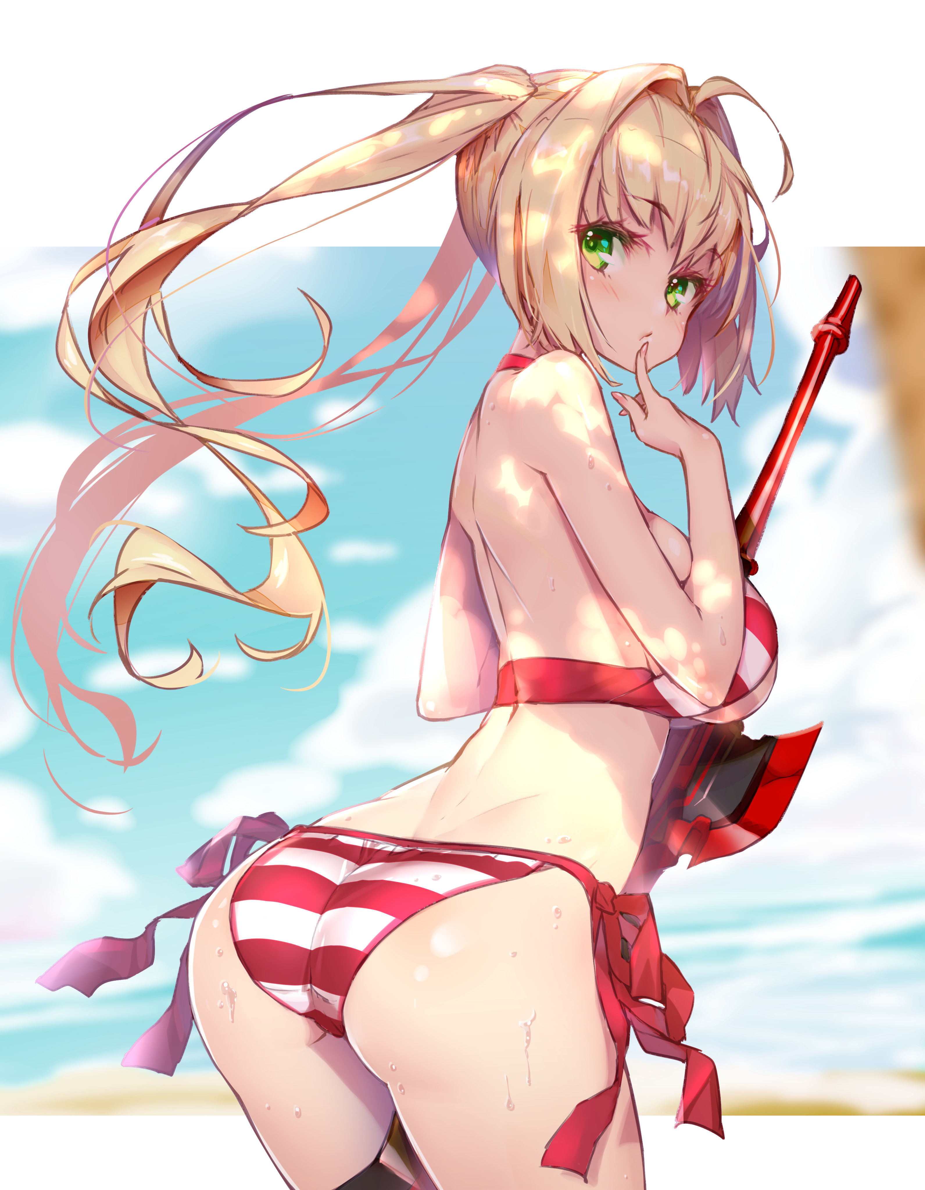 hong (white spider) fate/grand order saber extra ass bikini cameltoe  swimsuits sword | #619857 | yande.re