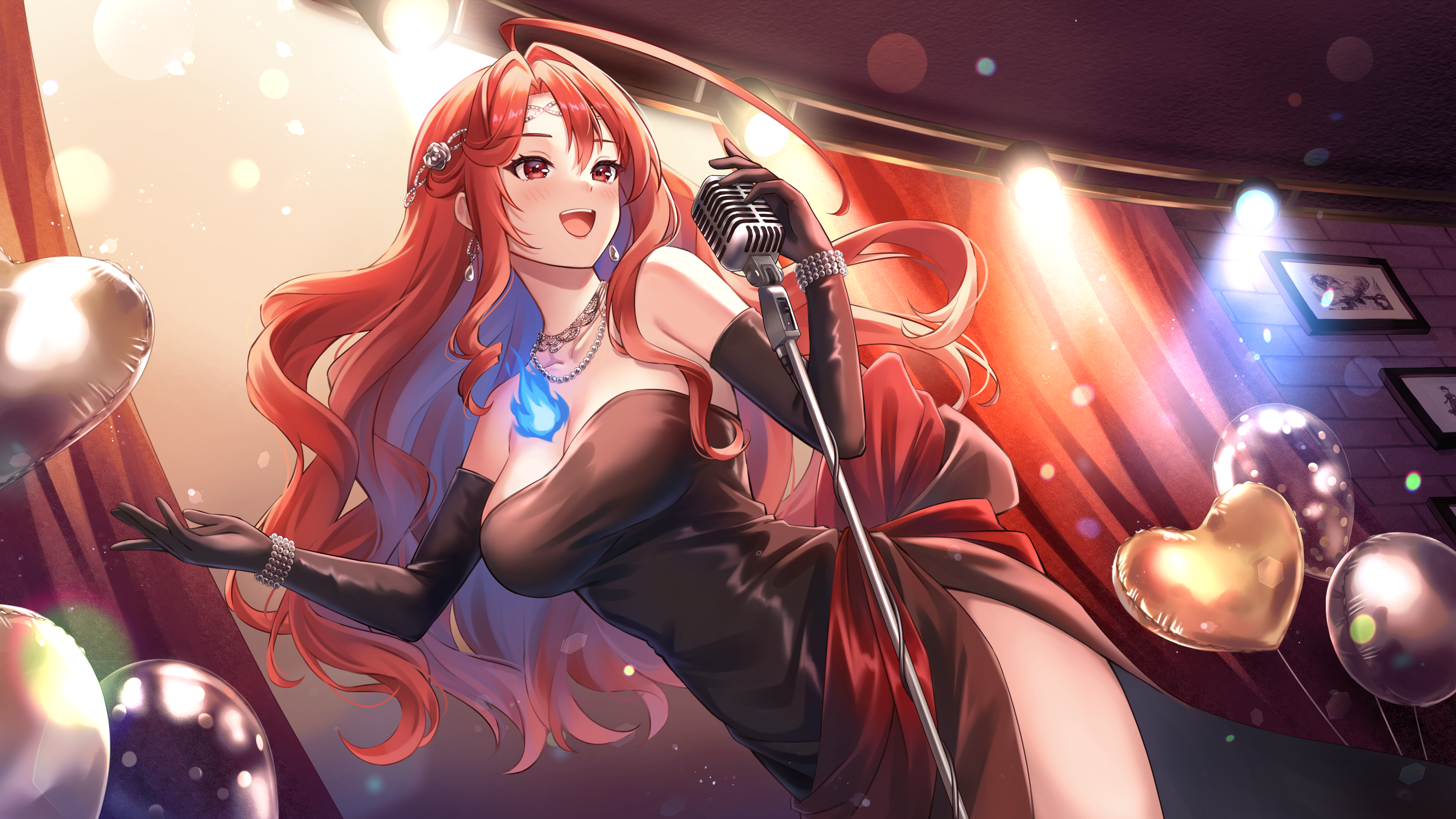 dress elizabeth_rose_bloodflame hololive hololive_english no_bra sebu_illust wallpaper