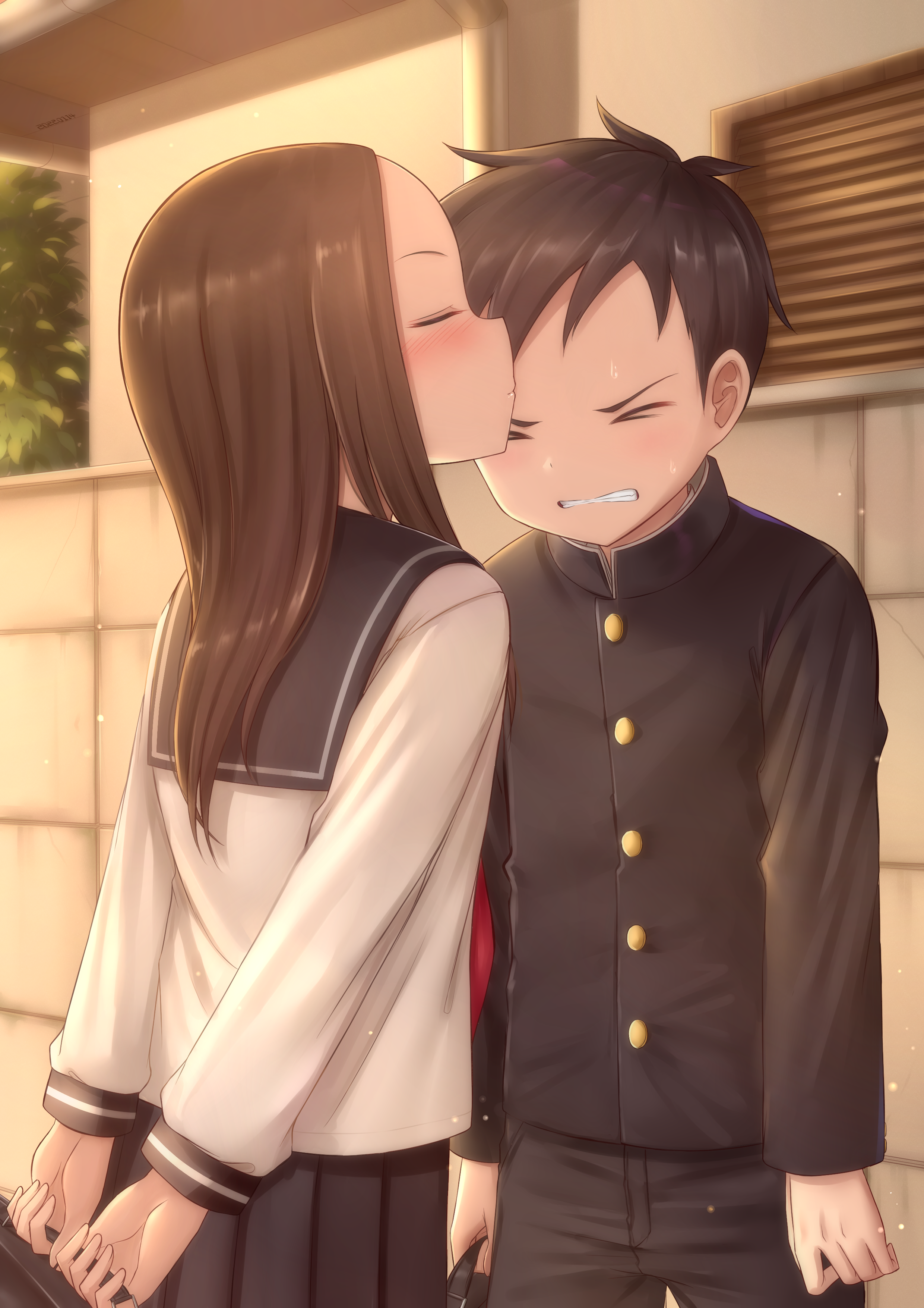 takagi-san and nishikata (karakai jouzu no takagi-san) drawn by  wari_(nirodo26)