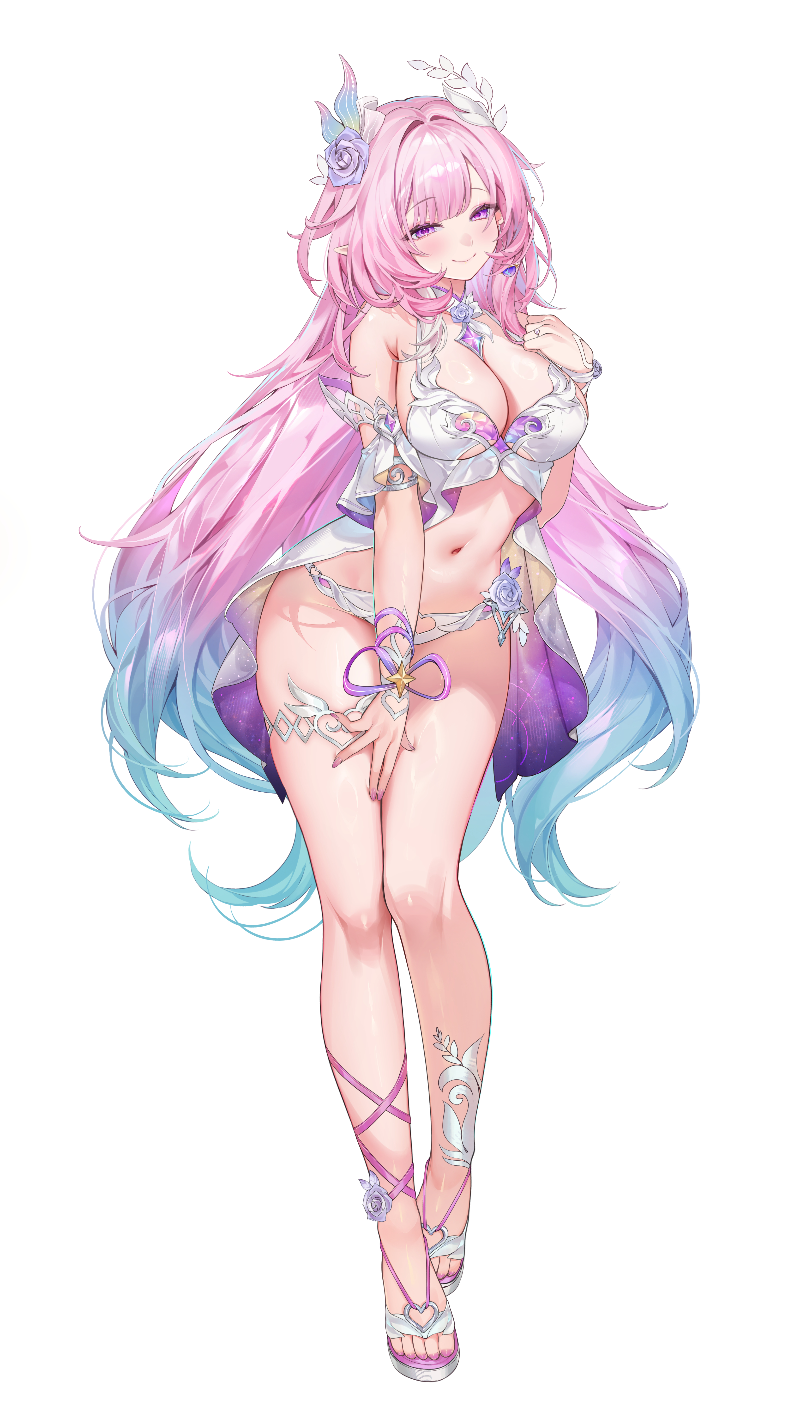 bikini cyrene garter honkai:_star_rail machi_(7769) pointy_ears swimsuits